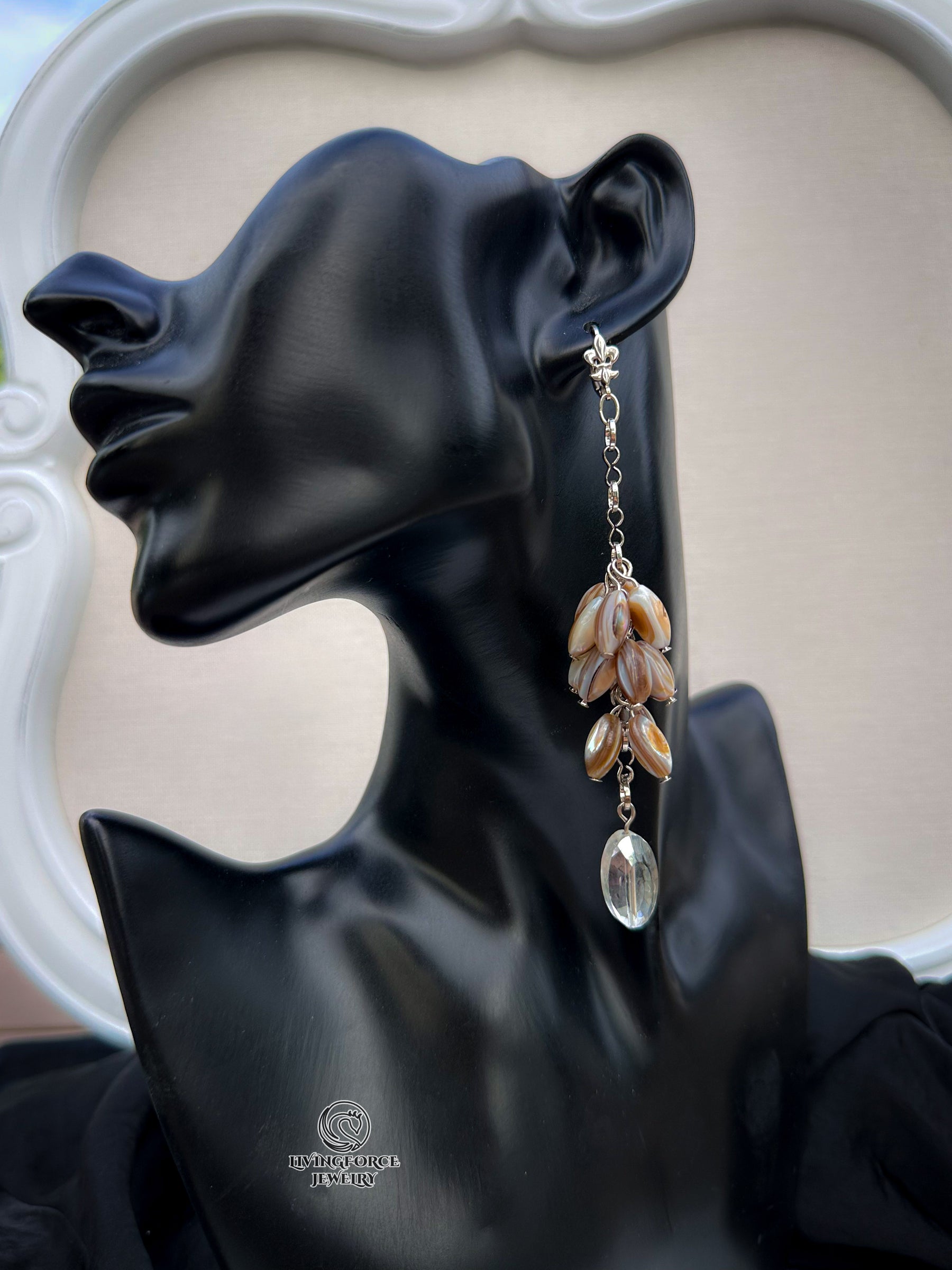 Pearl Rain Mother-of-Pearl & Crystal Statement Earrings