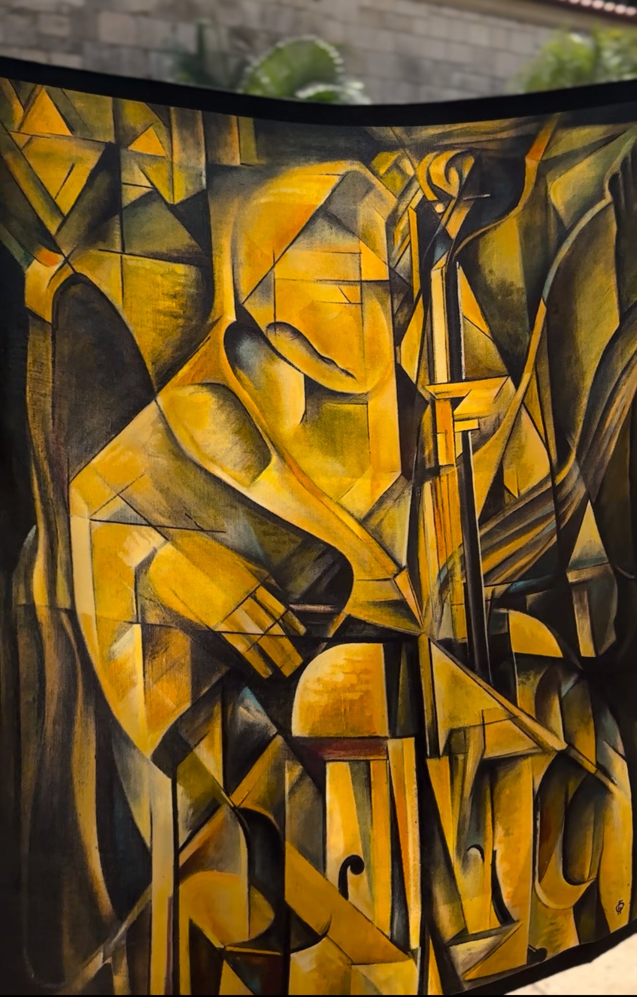 The Cellist — Limited Edition Silk Twill Scarf | Wearable Art