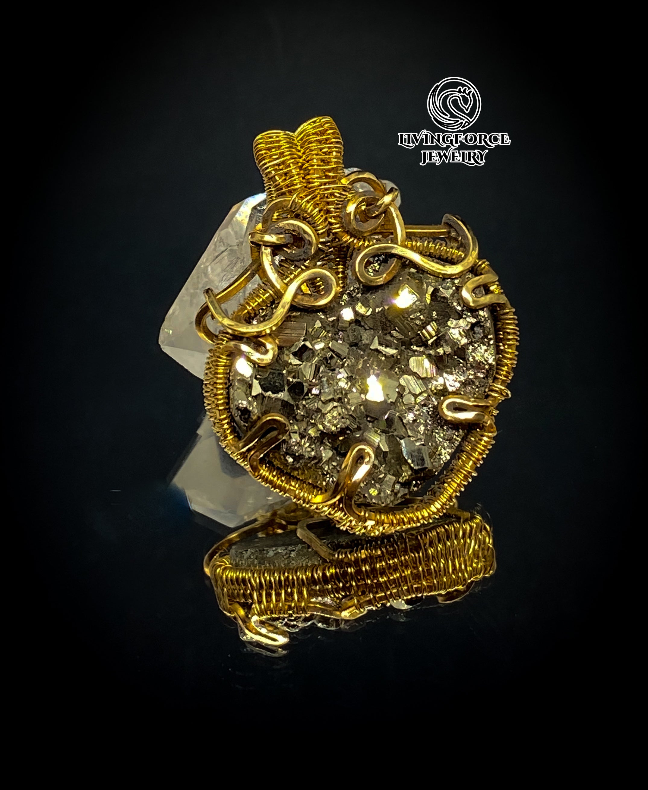 Ziva Talisman- Purite in Golden Brass