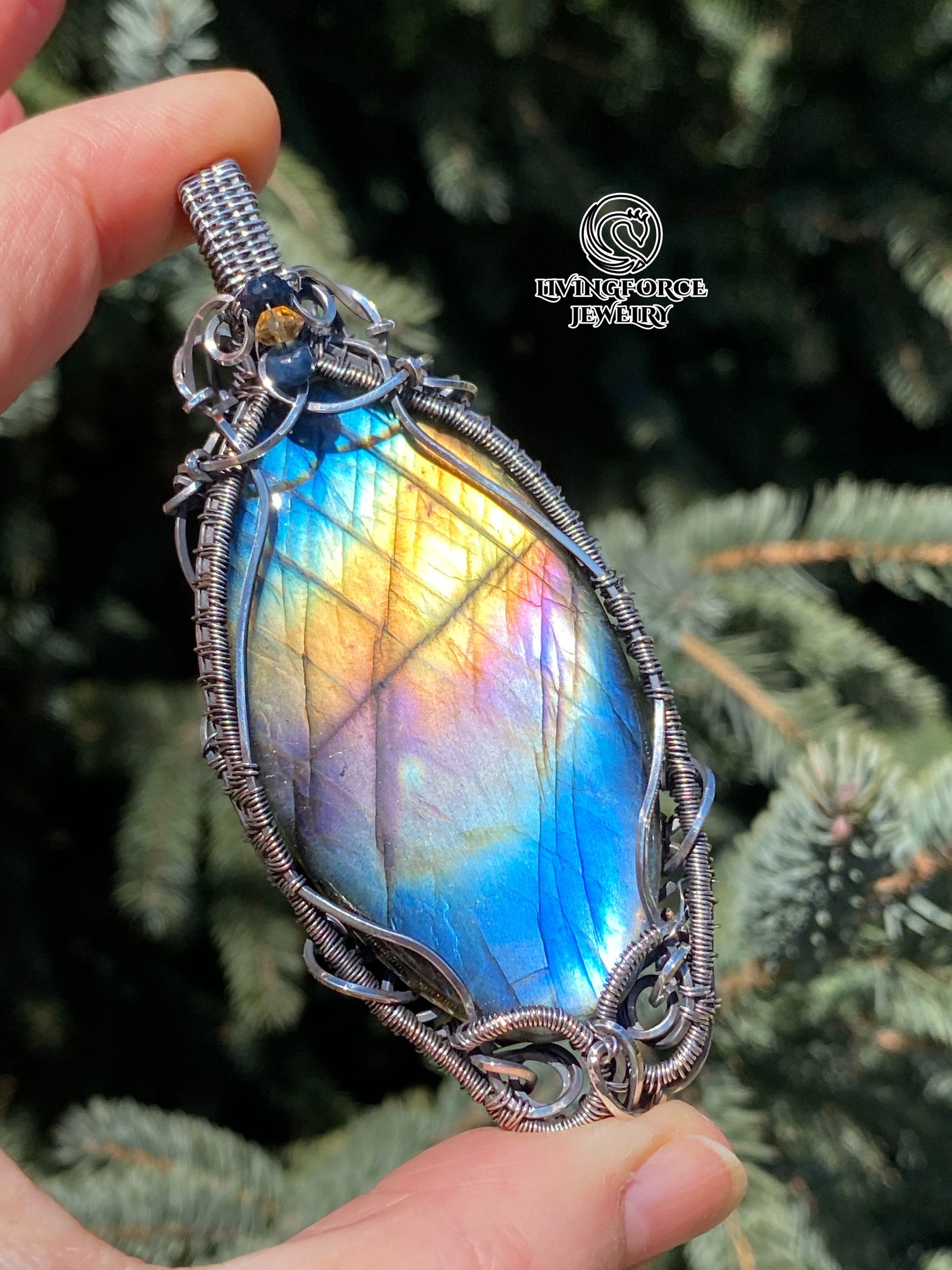 Anastasia Talisman, Statement Rainbow Labradorite Pendant