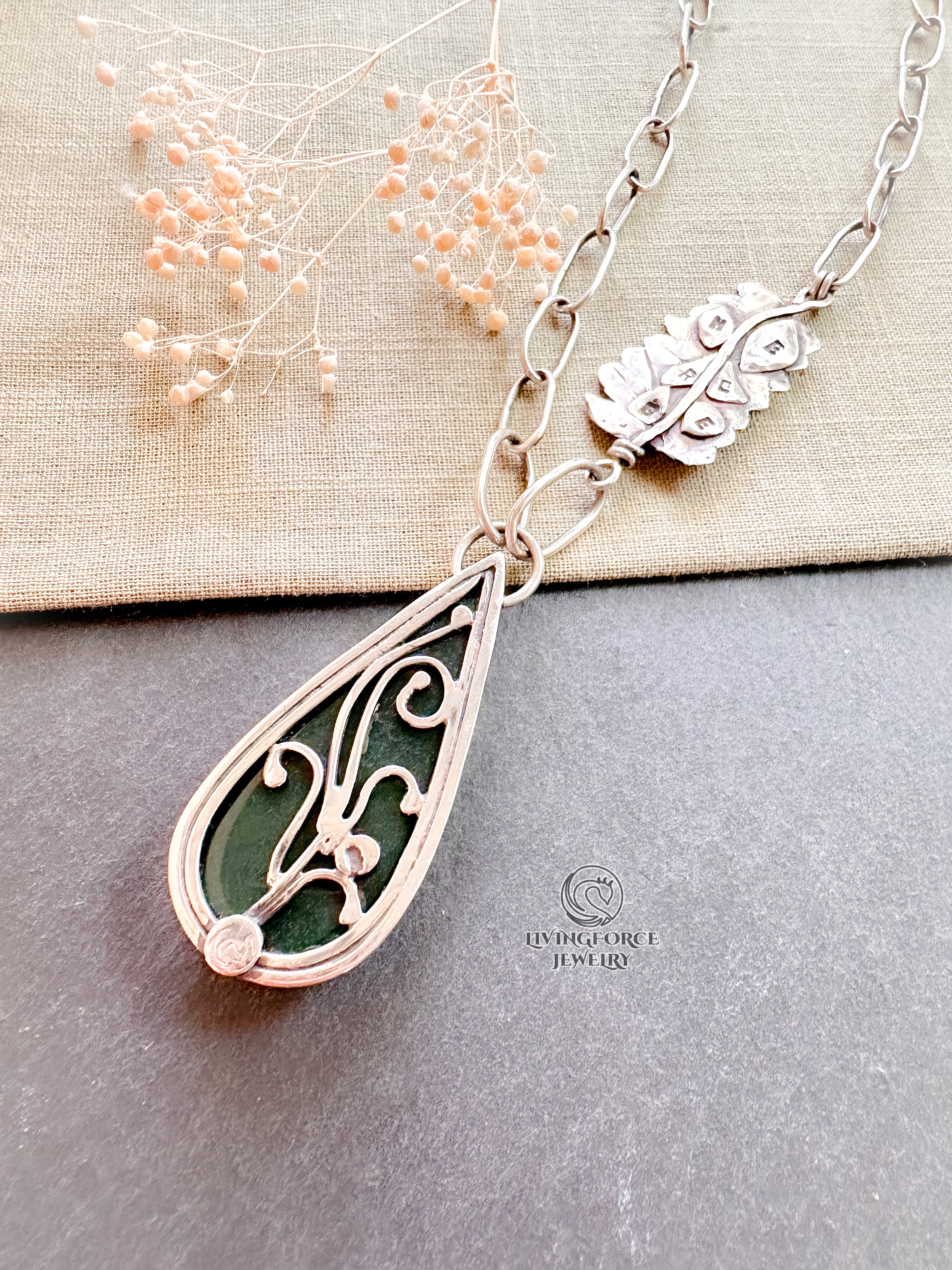 Emerge Talisman- Jade, Sterling Silver, Fine Silver