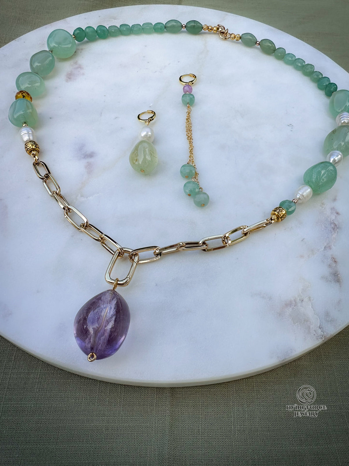 Lagoon Dreams One-of-a-Kind Necklace and Earrings Set