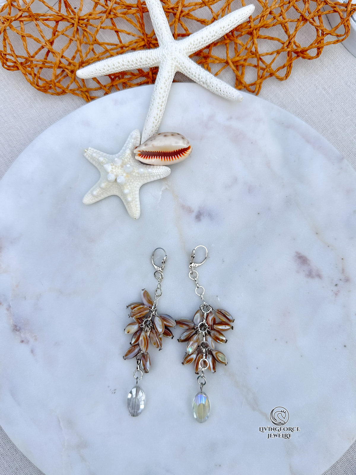 Pearl Rain Mother-of-Pearl & Crystal Statement Earrings