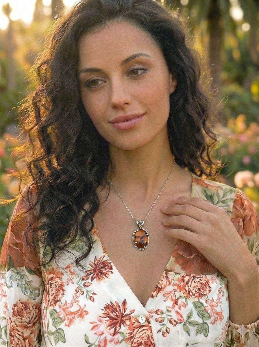 Solis Folia Talisman, Baltic Amber Pendant