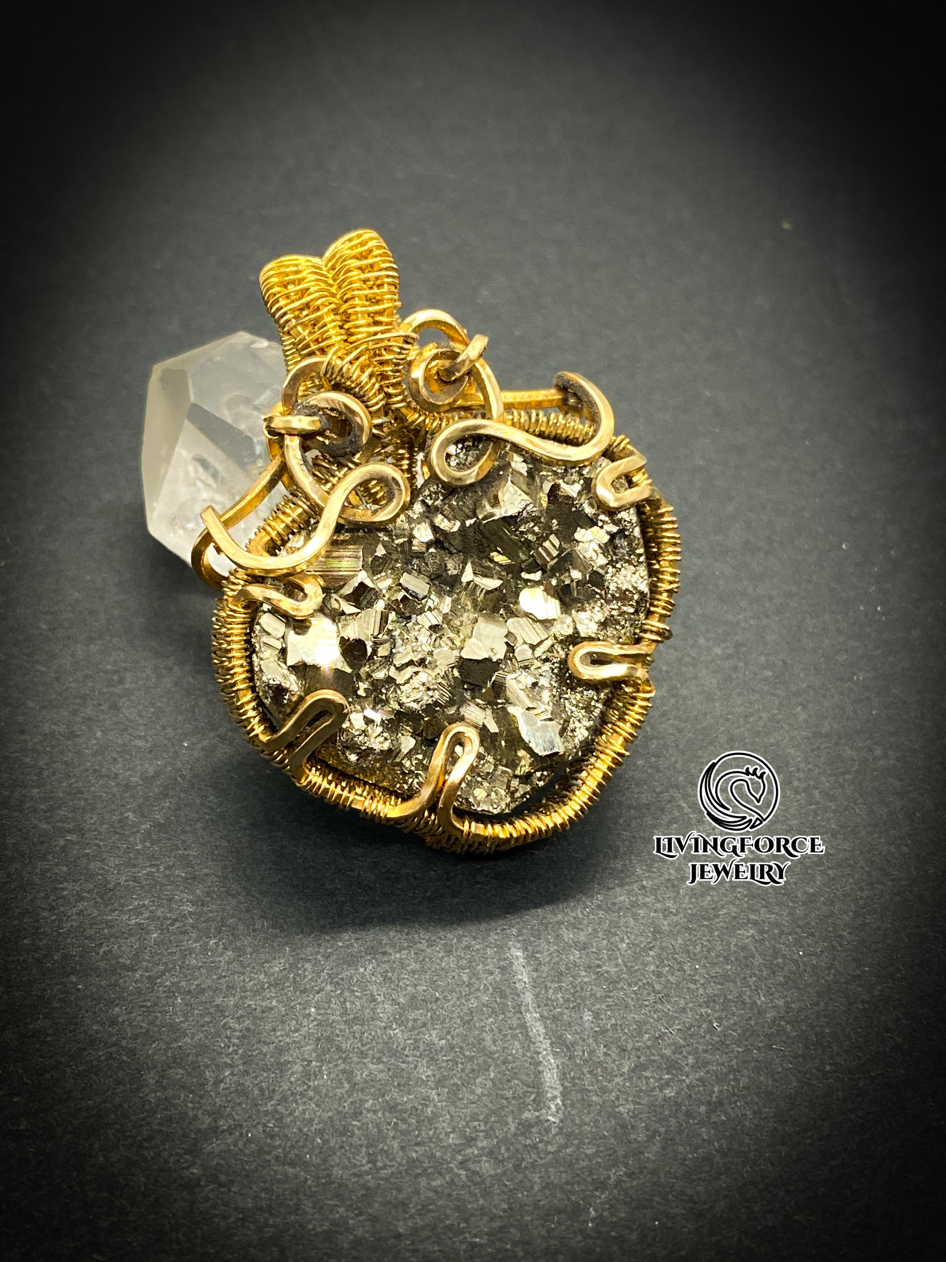 Ziva Talisman- Purite in Golden Brass