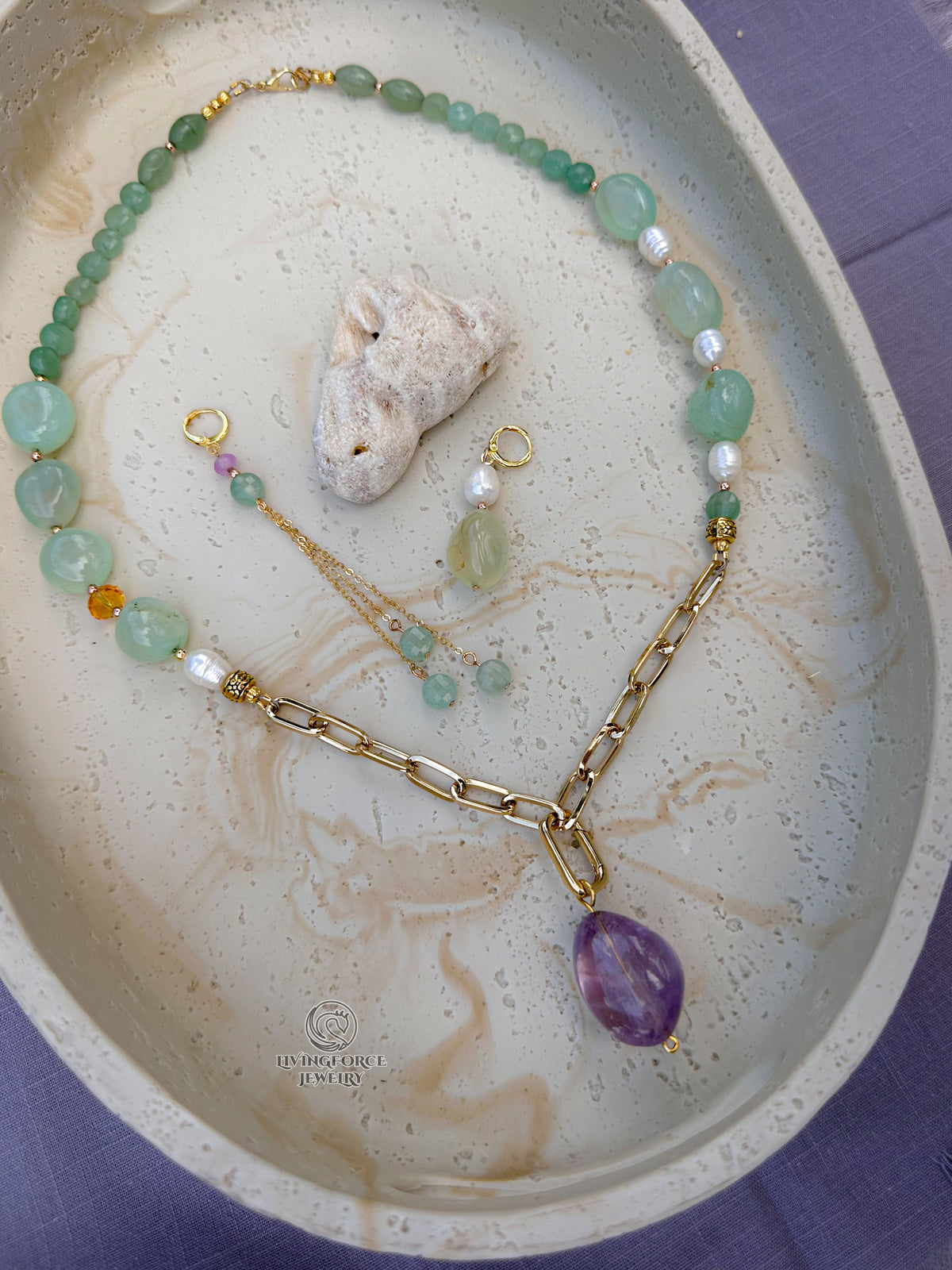 Lagoon Dreams One-of-a-Kind Necklace and Earrings Set