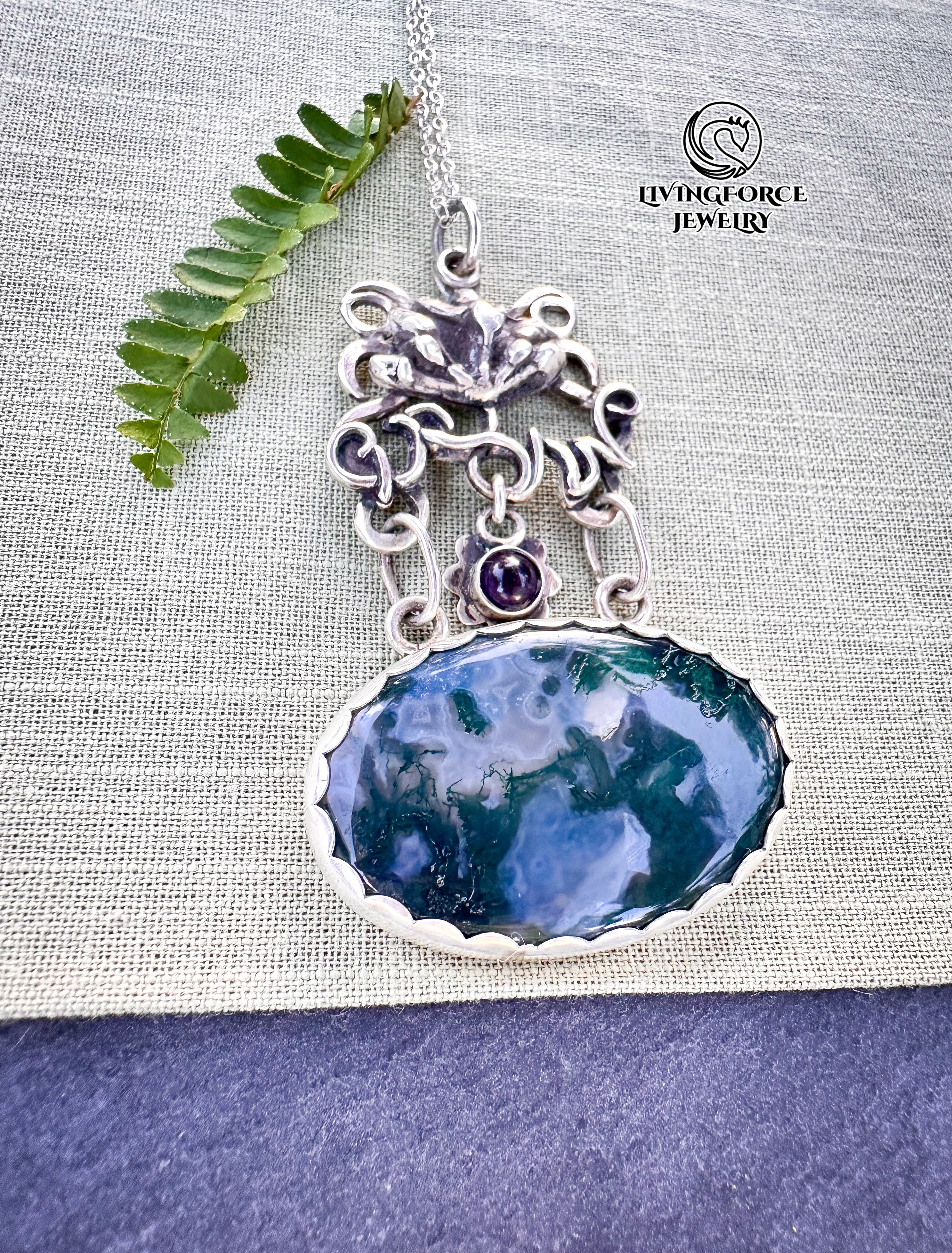 Spirit of Growth — Moss Agate & Amethyst Talisman