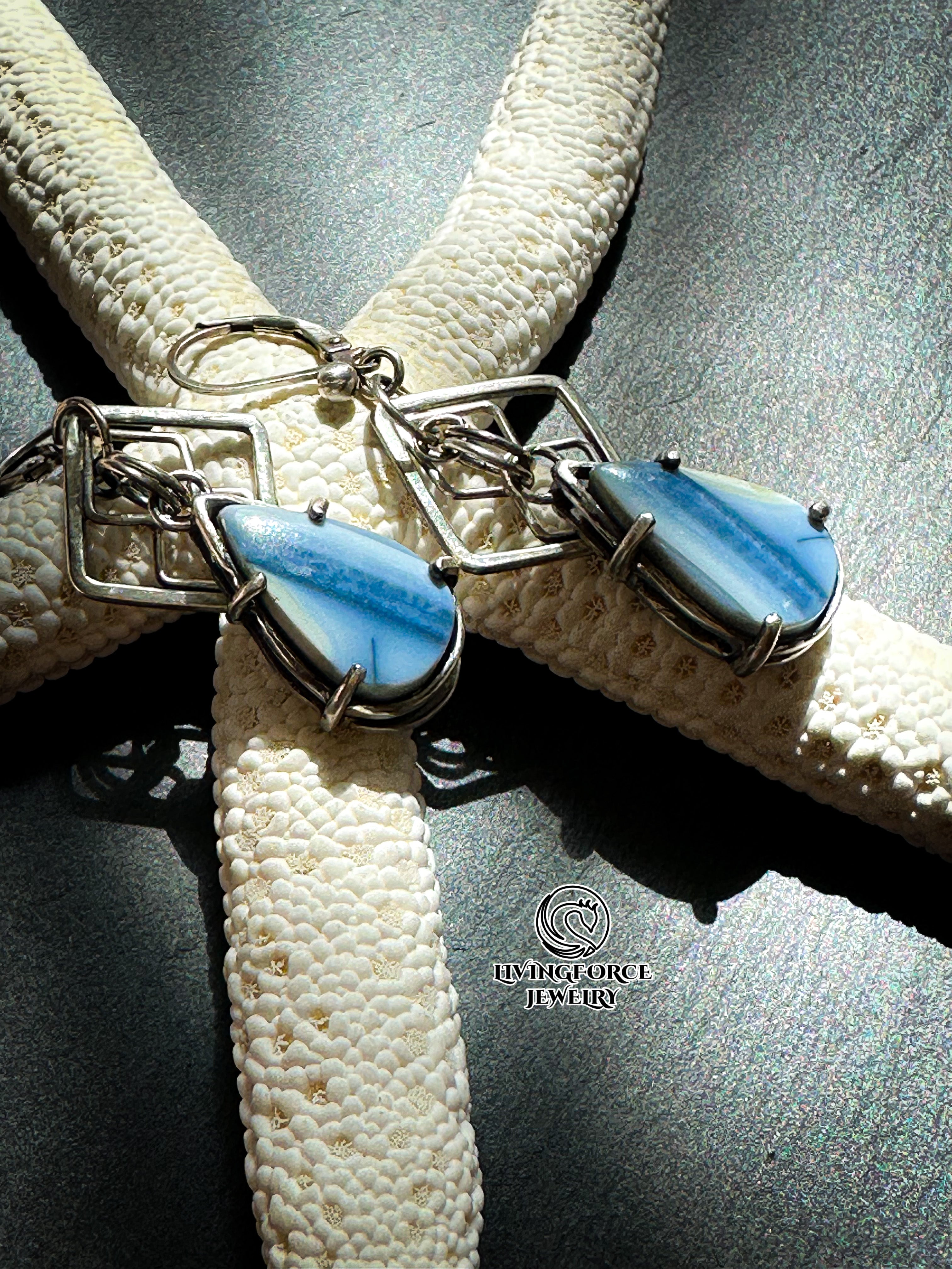 Umi Talisman, Owyhee Blue Opal earrings