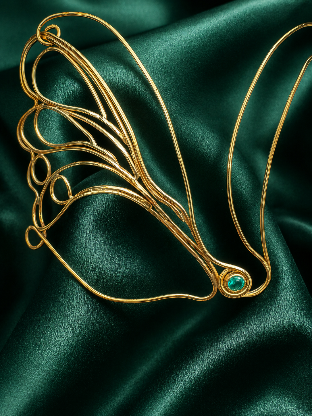 Metamorphosis Butterfly Face Jewelry — One-of-a-Kind Brass Wearable Art