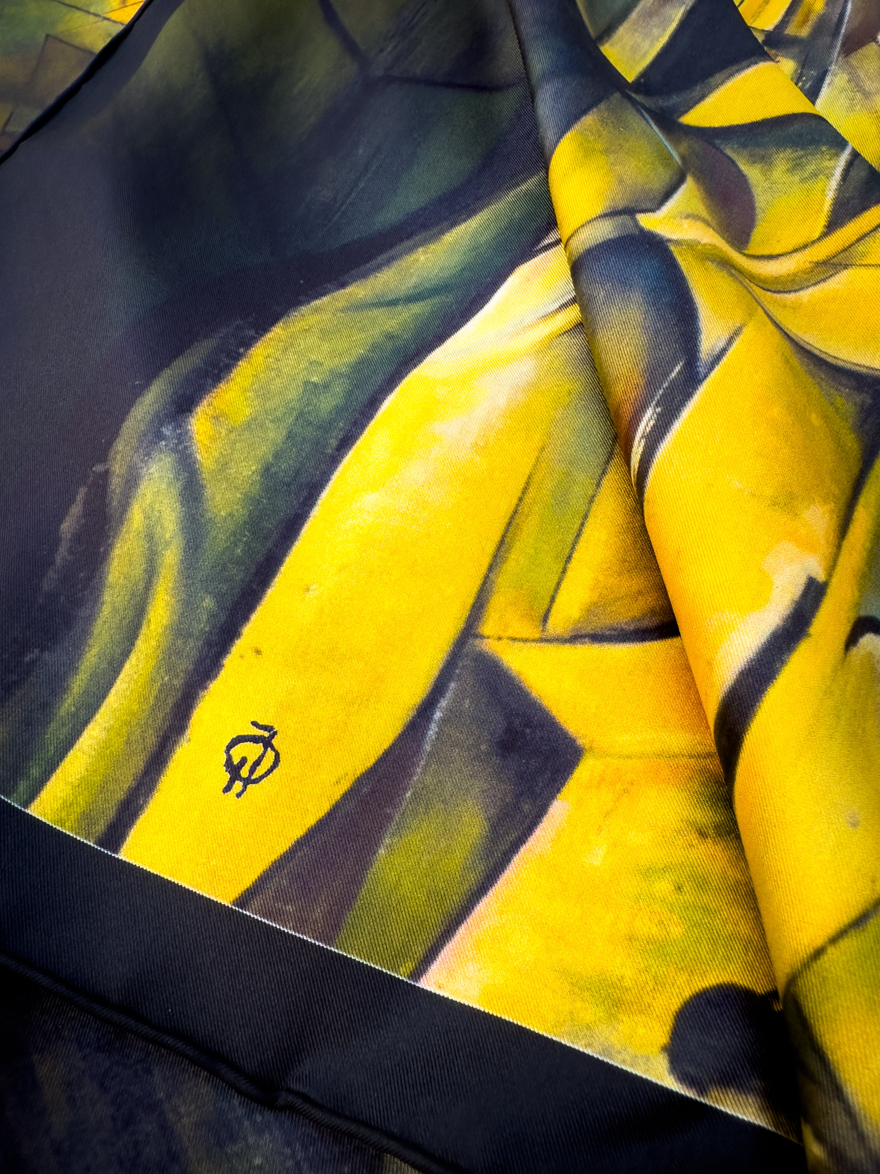 The Cellist — Limited Edition Silk Twill Scarf | Wearable Art