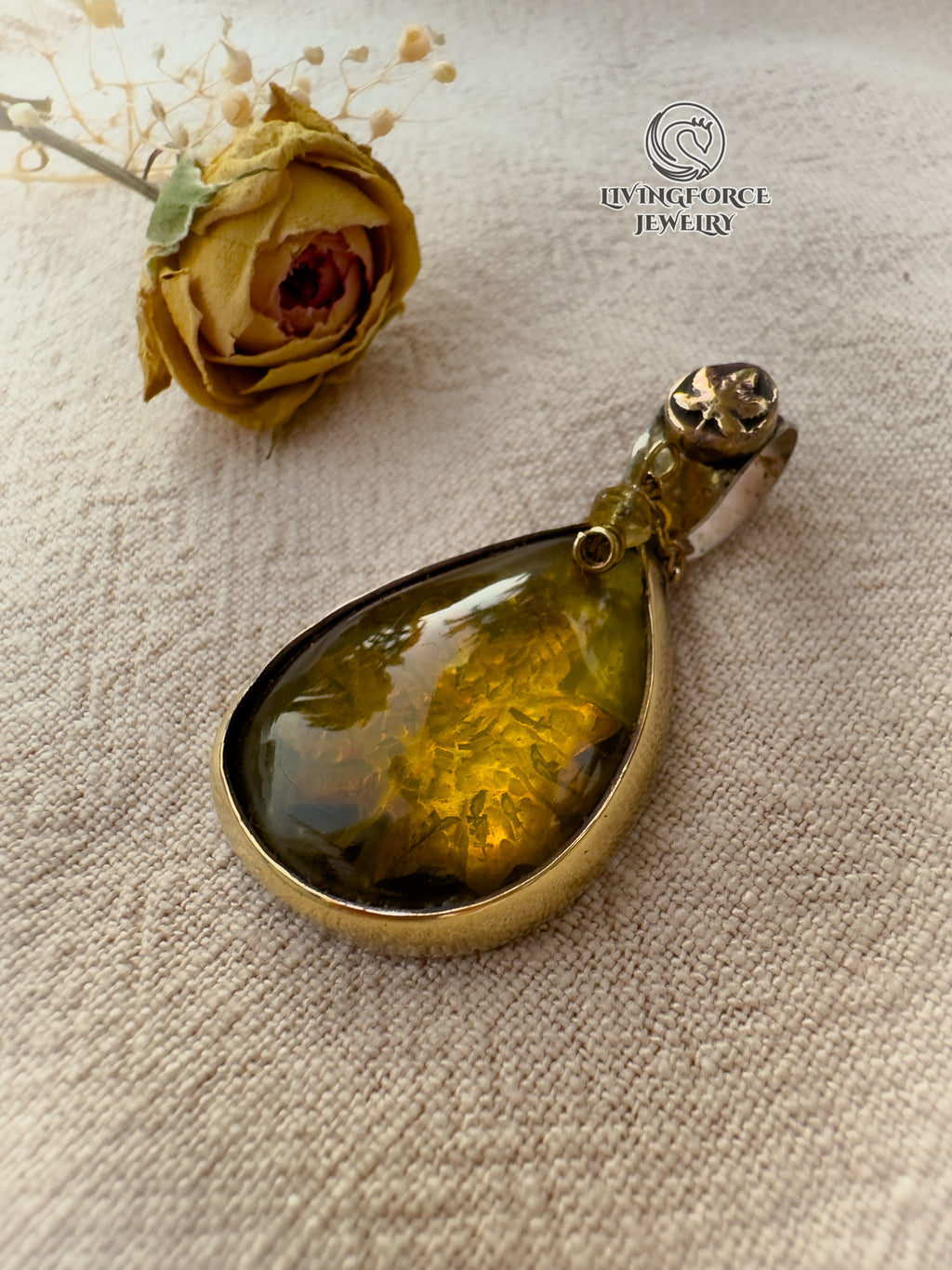 Autumn Rhapsody Talisman, Amber pendant