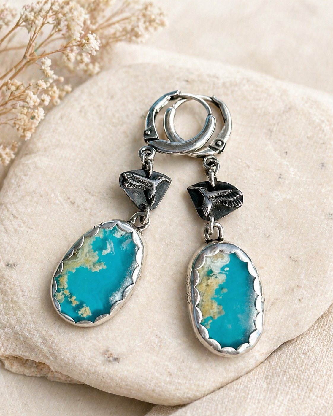 Aria Talisman, Plume agate Earrings