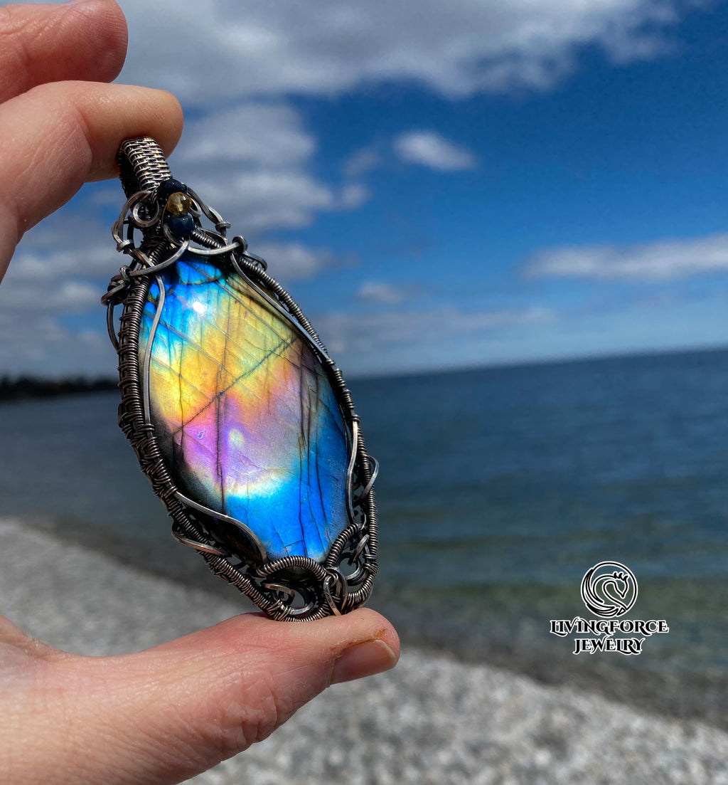 Anastasia Talisman, Statement Rainbow Labradorite Pendant