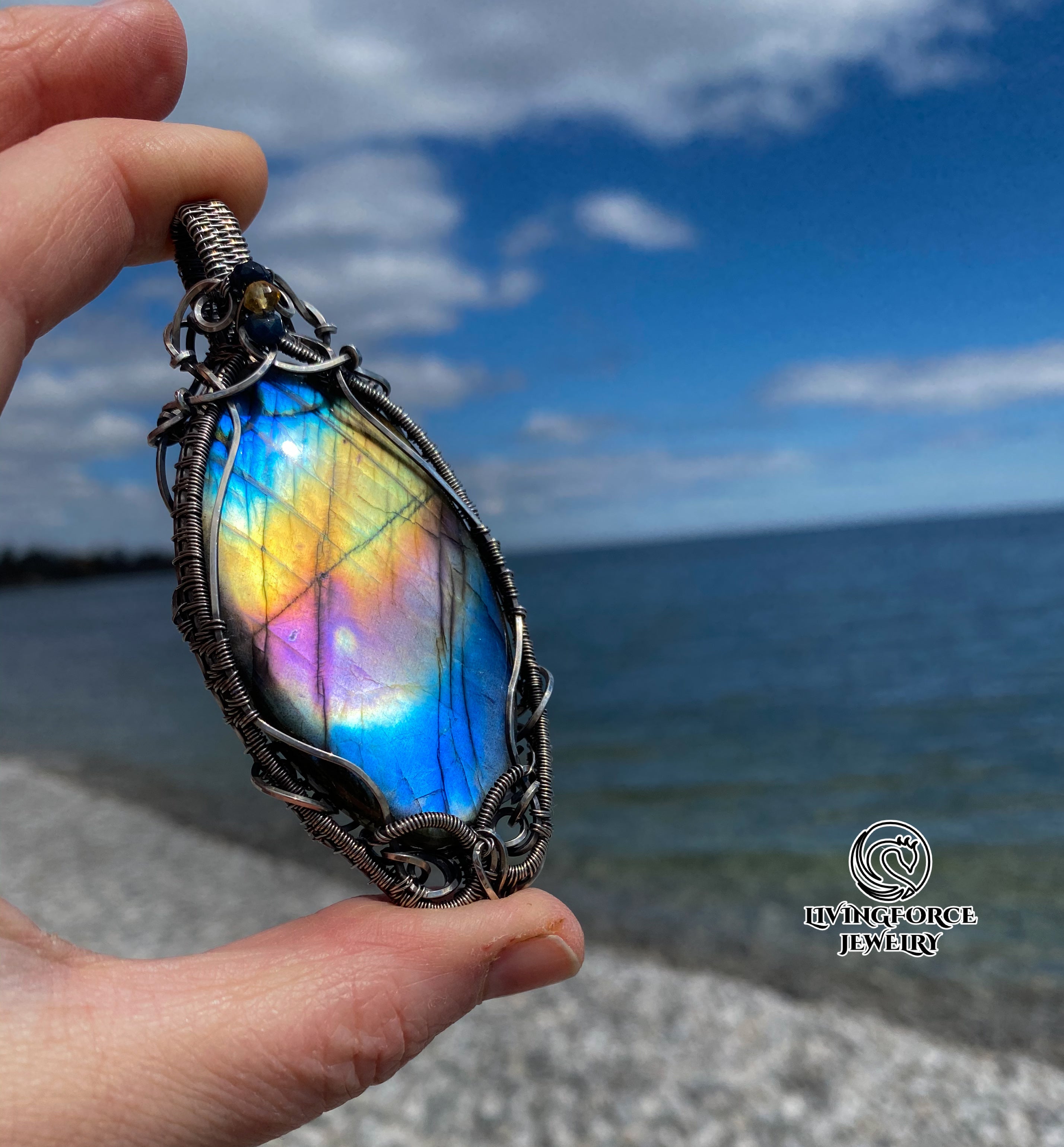Anastasia Talisman, Statement Rainbow Labradorite Pendant