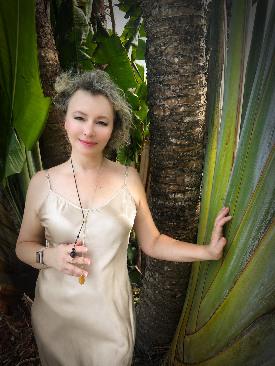 Night and Day Citrine, Black Spinel & Agate Necklace