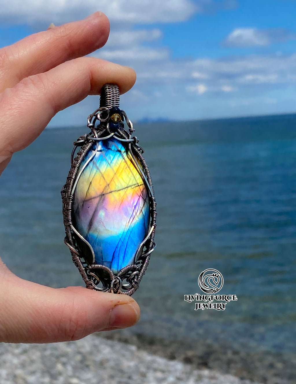 Anastasia Talisman, Statement Rainbow Labradorite Pendant