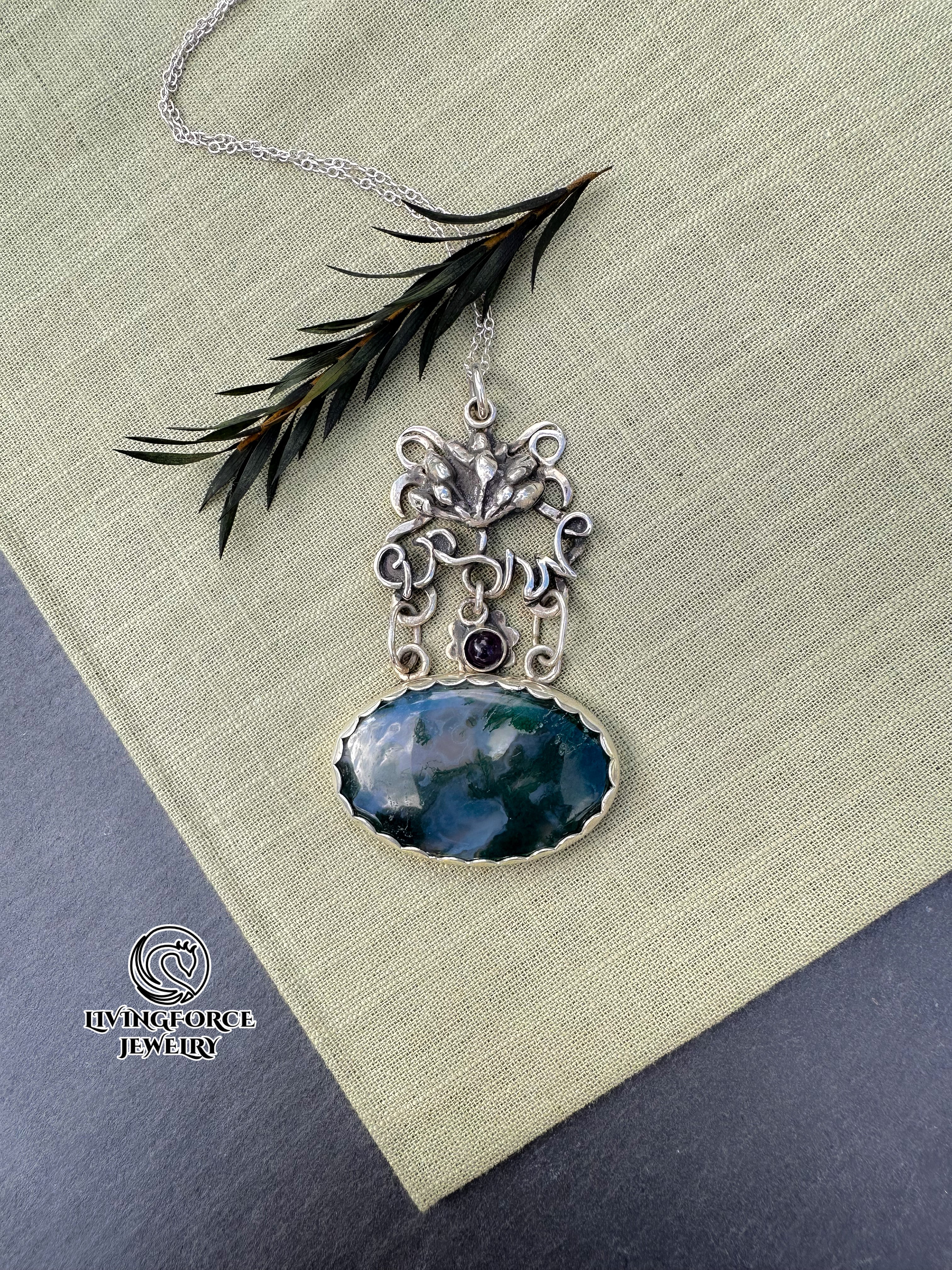 Spirit of Growth — Moss Agate & Amethyst Talisman
