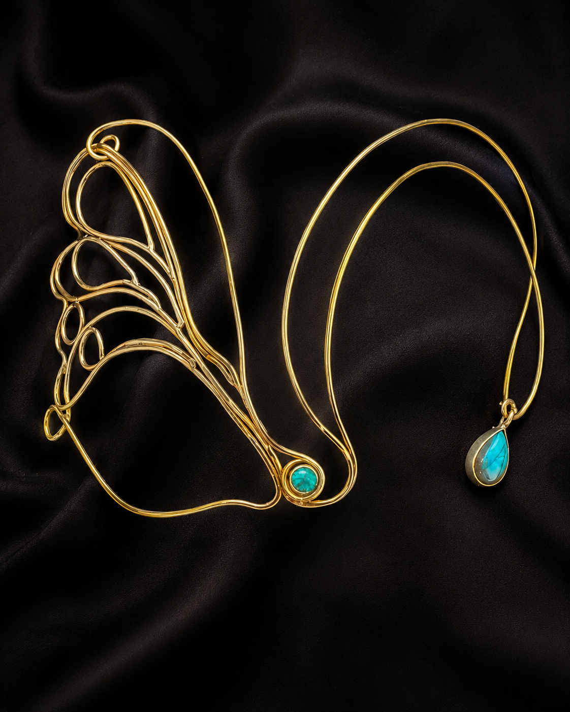 Metamorphosis Butterfly Face Jewelry — One-of-a-Kind Brass Wearable Art