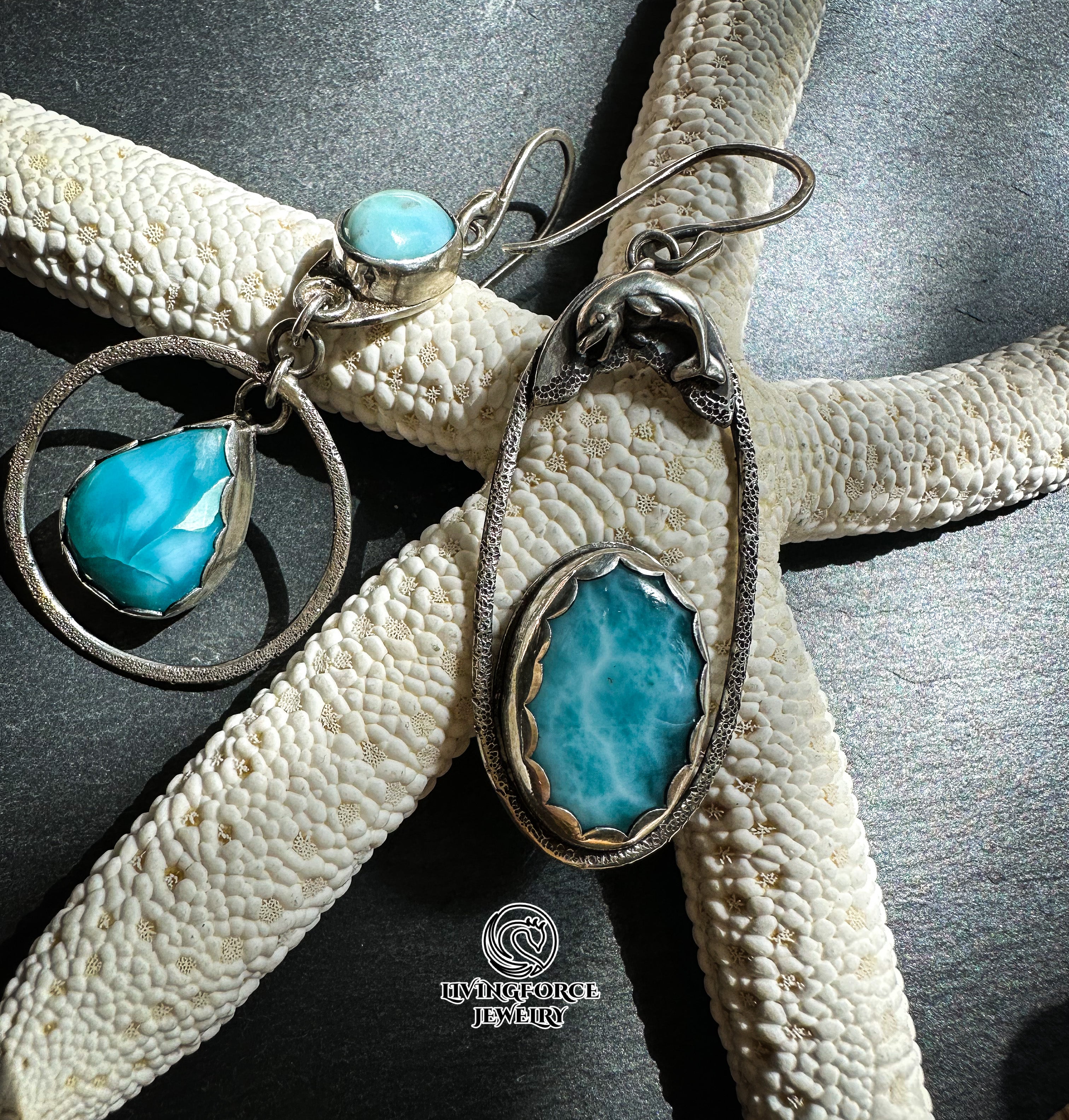 Marisol Talisman, Larimar Earrings
