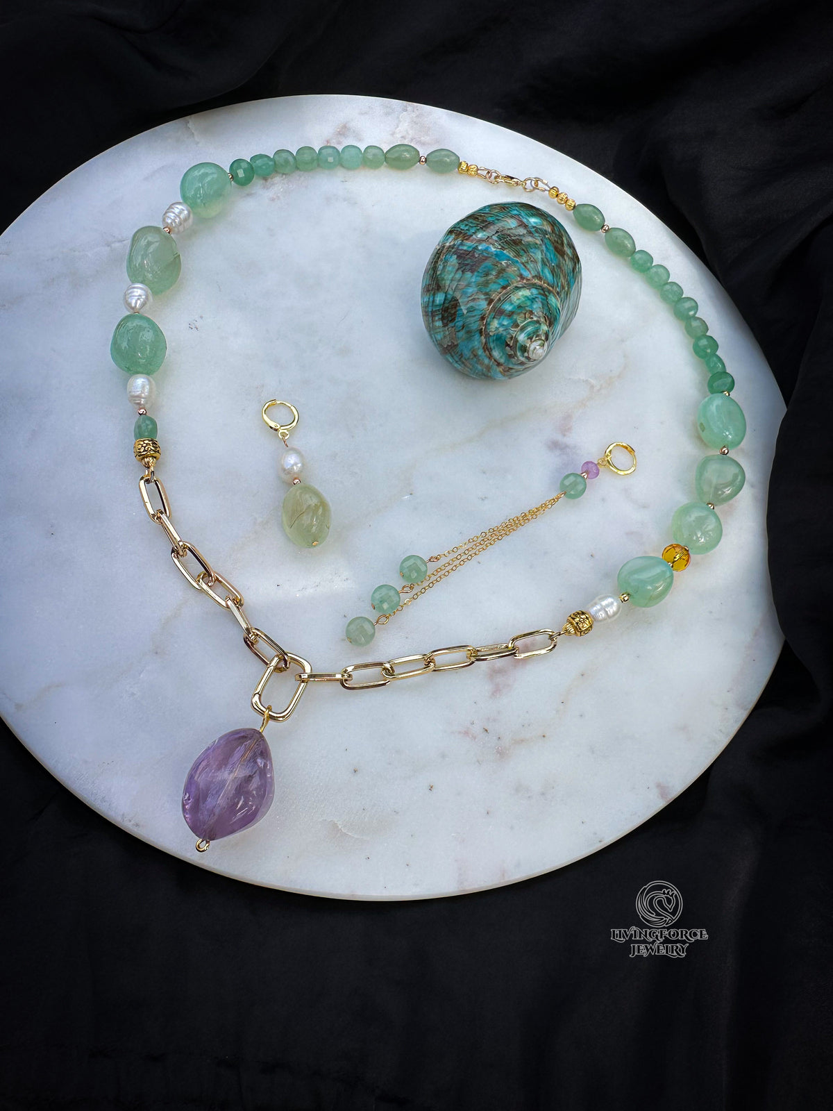 Lagoon Dreams One-of-a-Kind Necklace and Earrings Set
