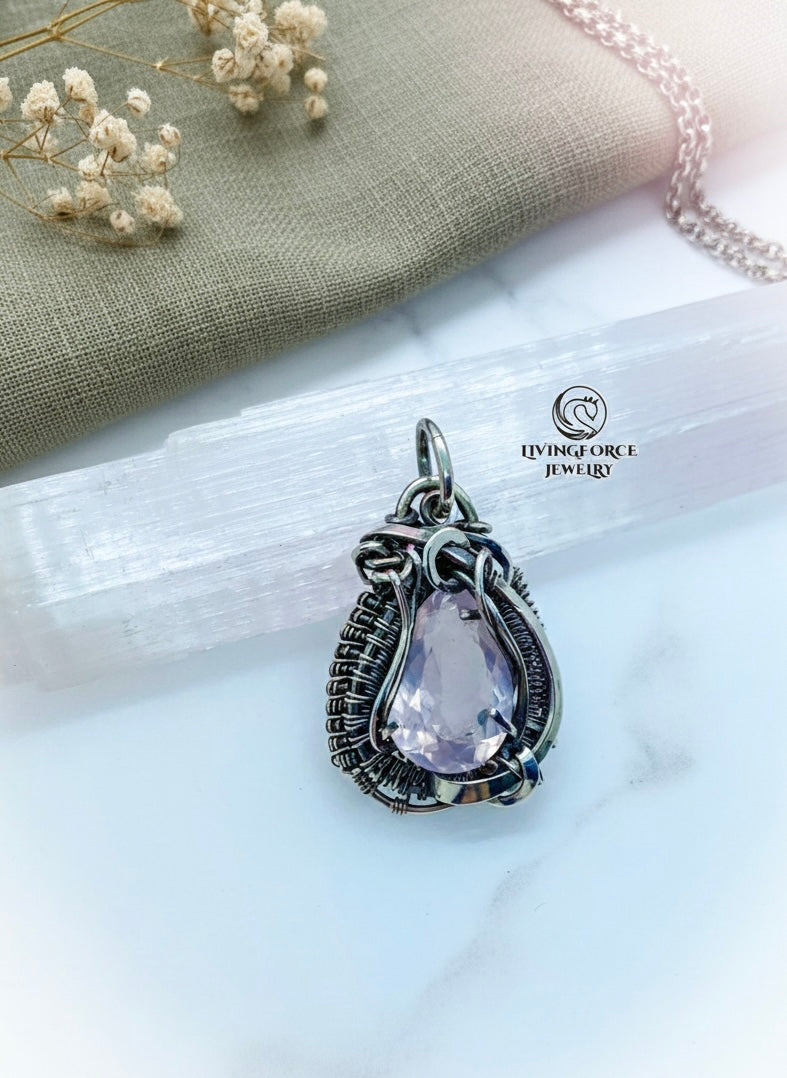 Eden- Faceted Rose Quartz in Sterling Silver