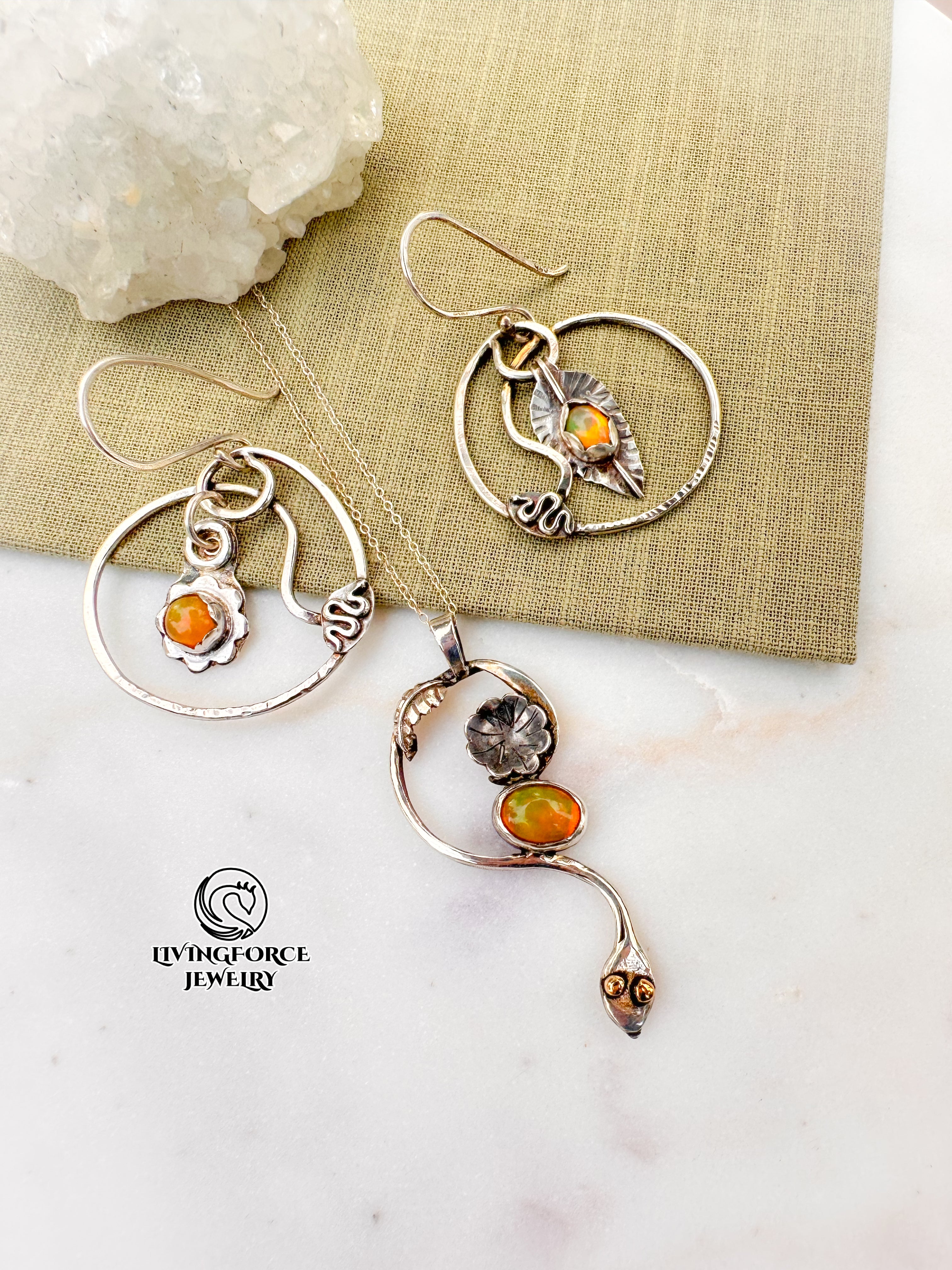 Whisper of Naga - Welo opal and Sterling silver Set