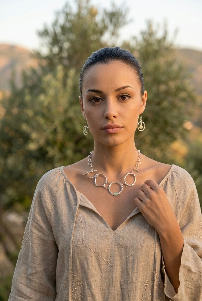 Ember Flow Set — Welo Opal Necklace & Earrings