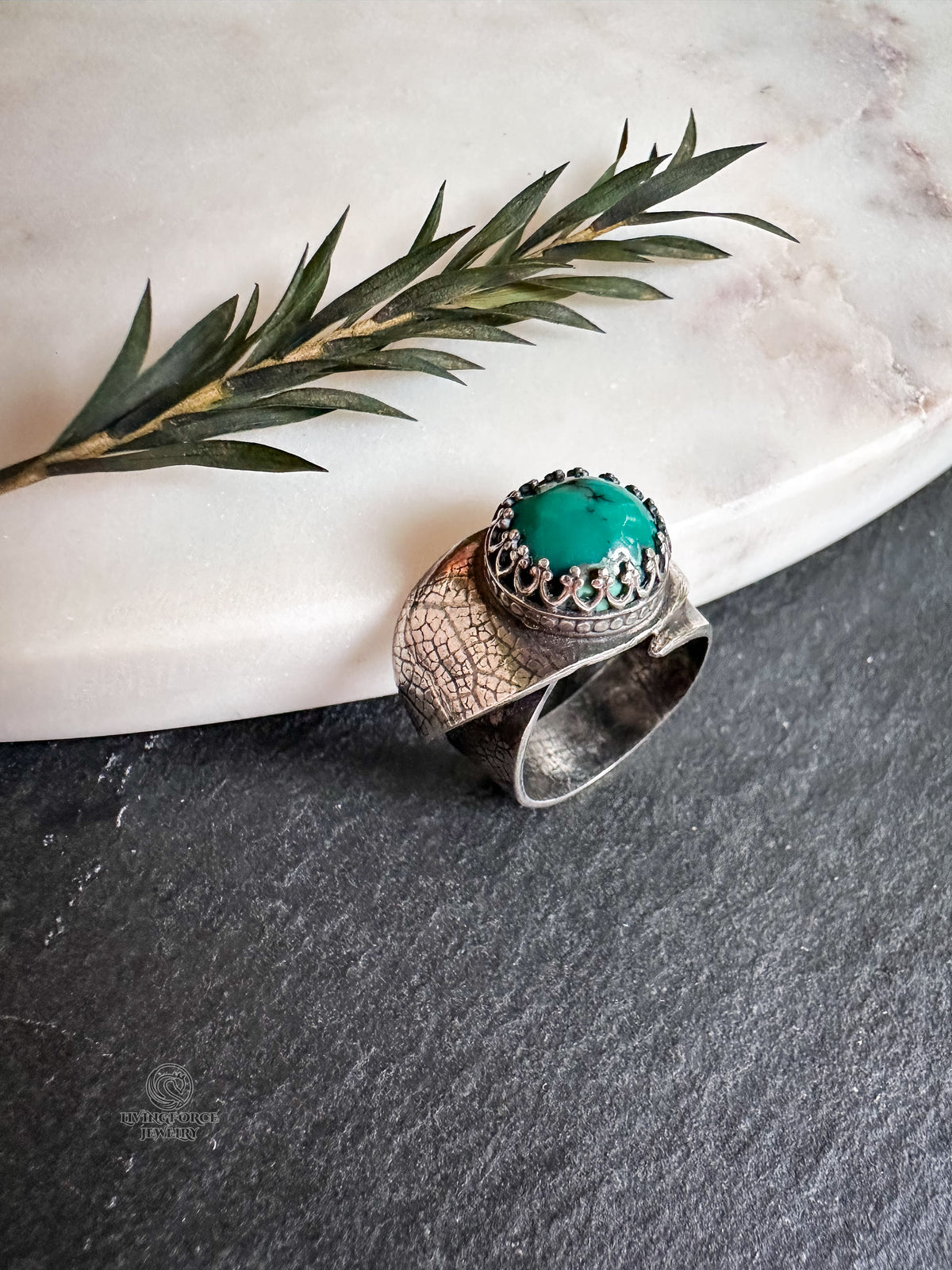 Where Land Meets Sea Ring- Turquoise in Sterling silver