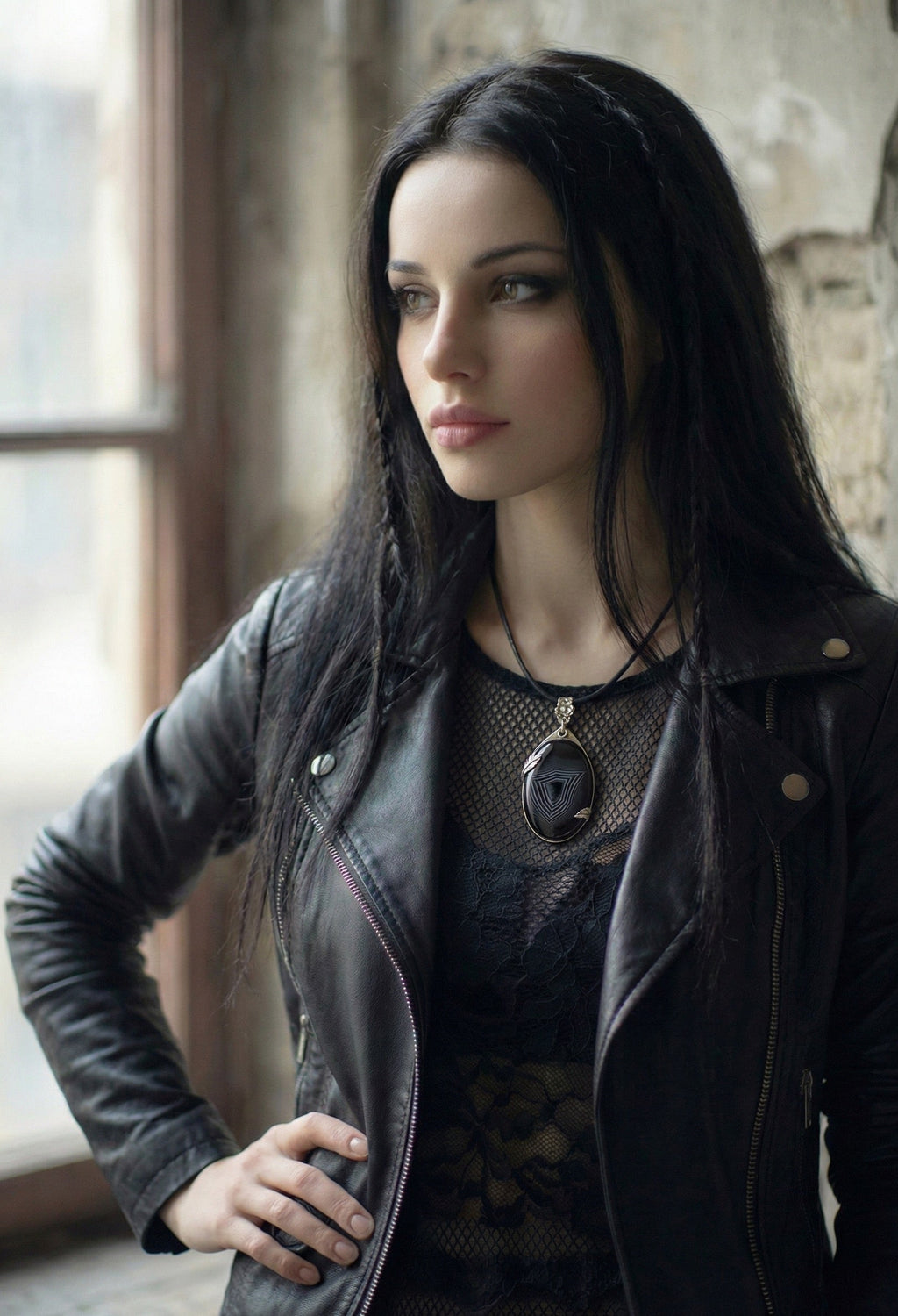 Nocturne Whisper, Black agate pendant