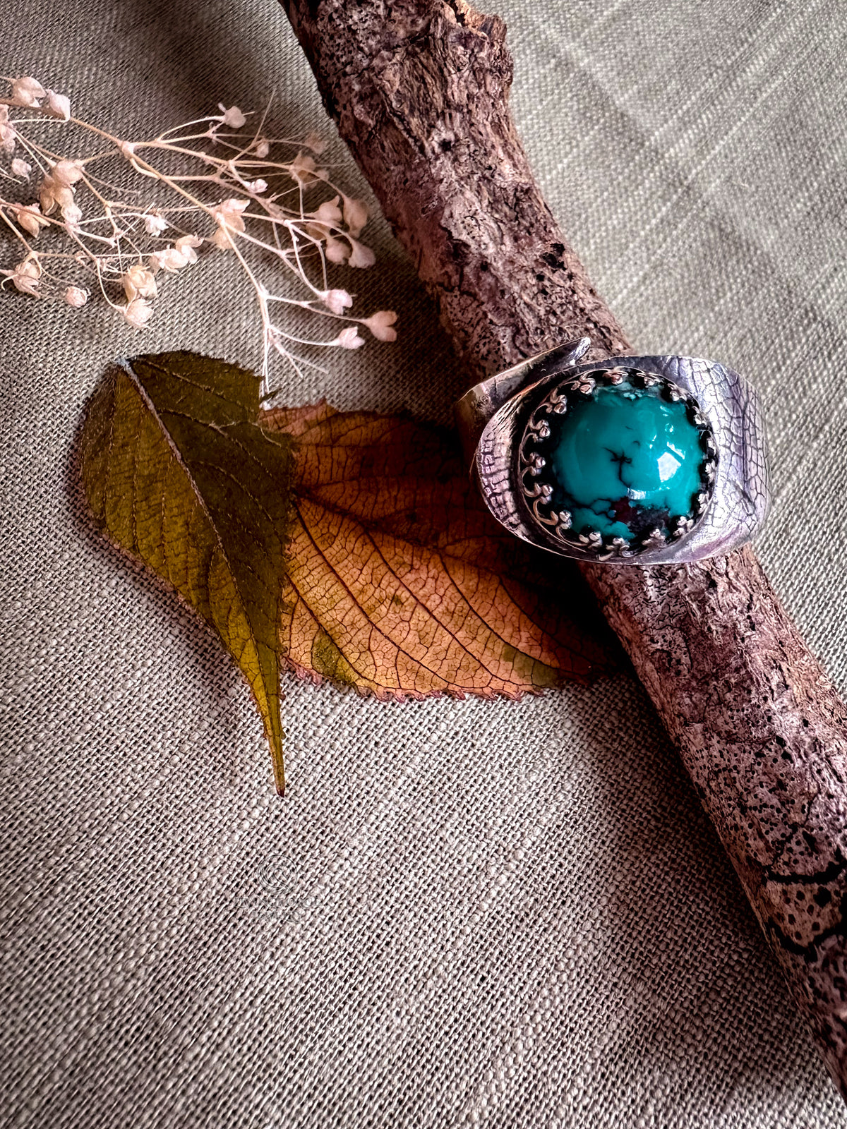 Where Land Meets Sea Ring- Turquoise in Sterling silver