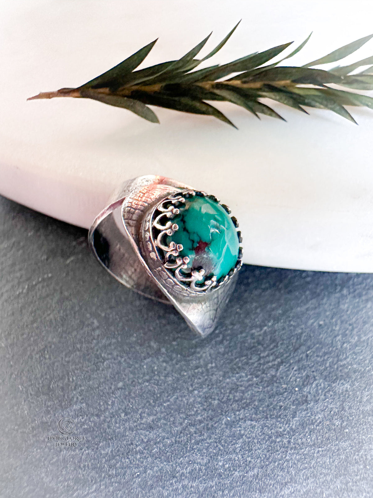 Where Land Meets Sea Ring- Turquoise in Sterling silver