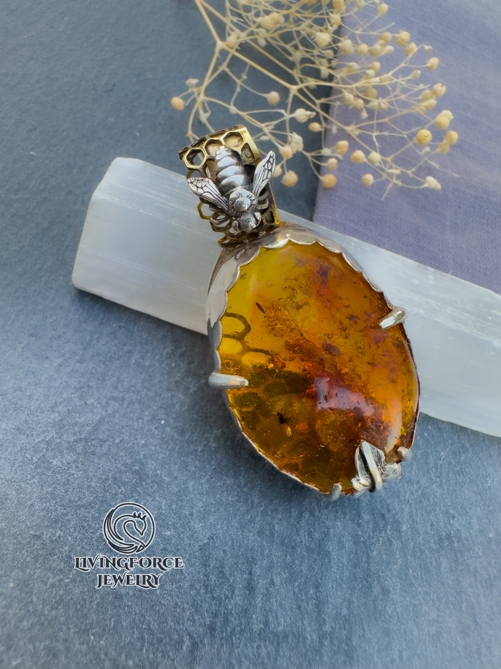 Apis Aureus Talisman, Amber pendant