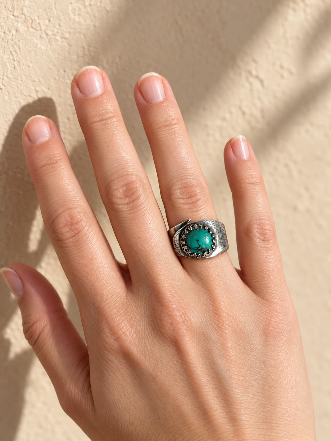 Where Land Meets Sea Ring- Turquoise in Sterling silver
