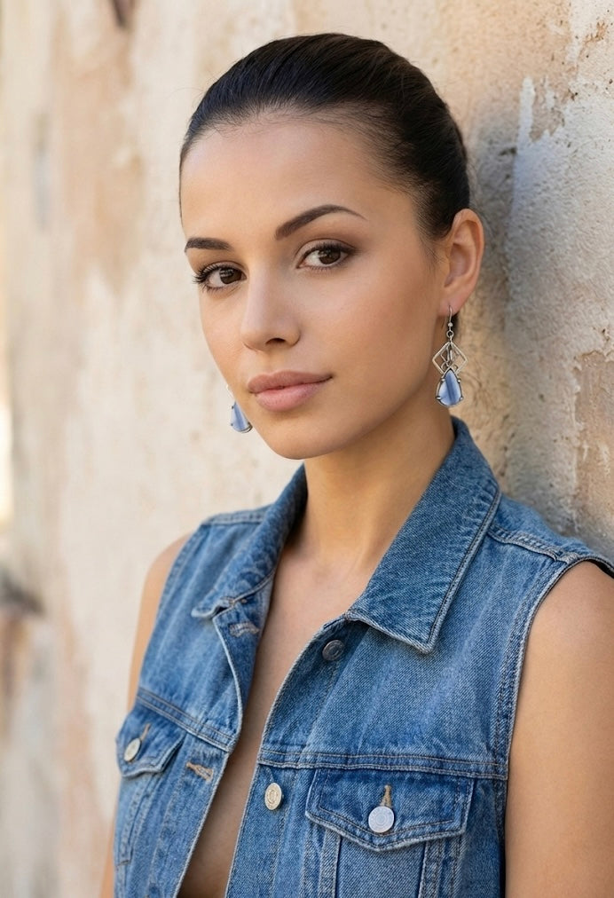 Umi Talisman, Owyhee Blue Opal earrings