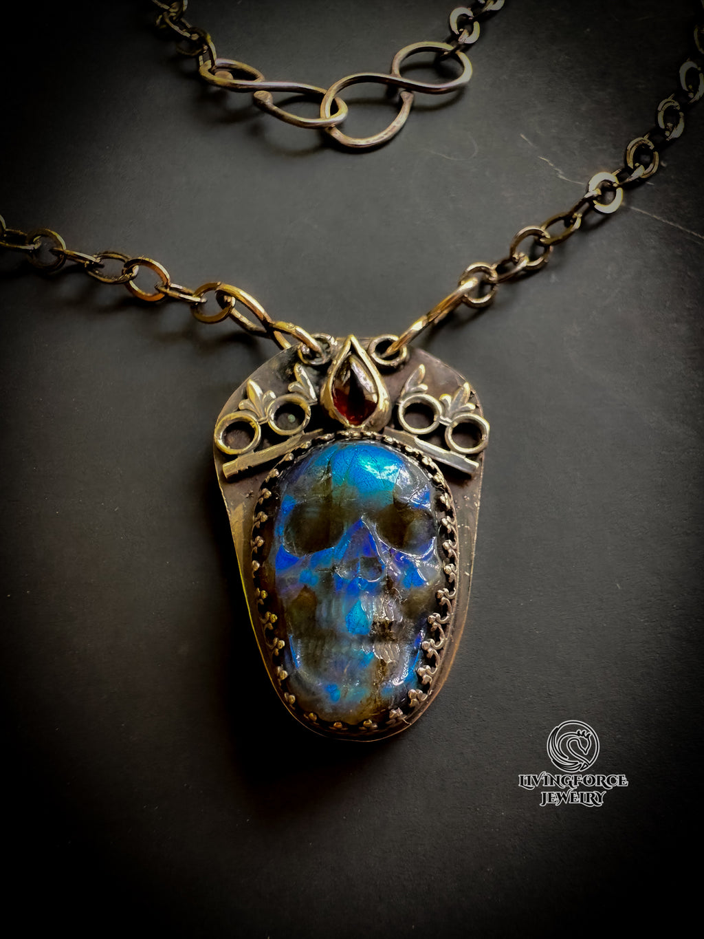 Phantom Reign Talisman, carved labradorite pendant