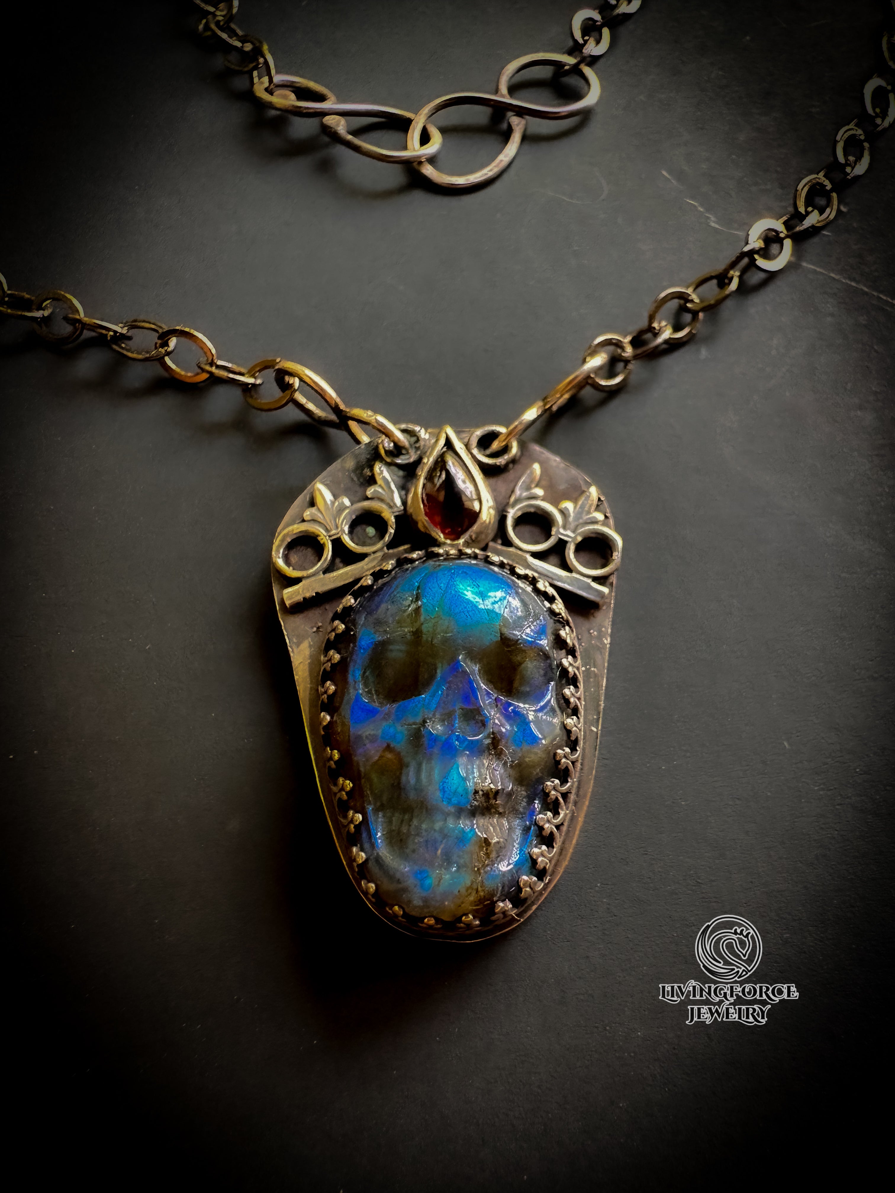 Phantom Reign Talisman, carved labradorite pendant
