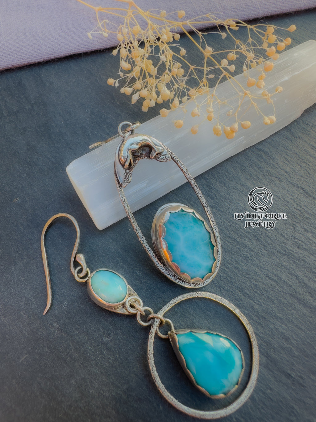 Marisol Talisman, Larimar Earrings