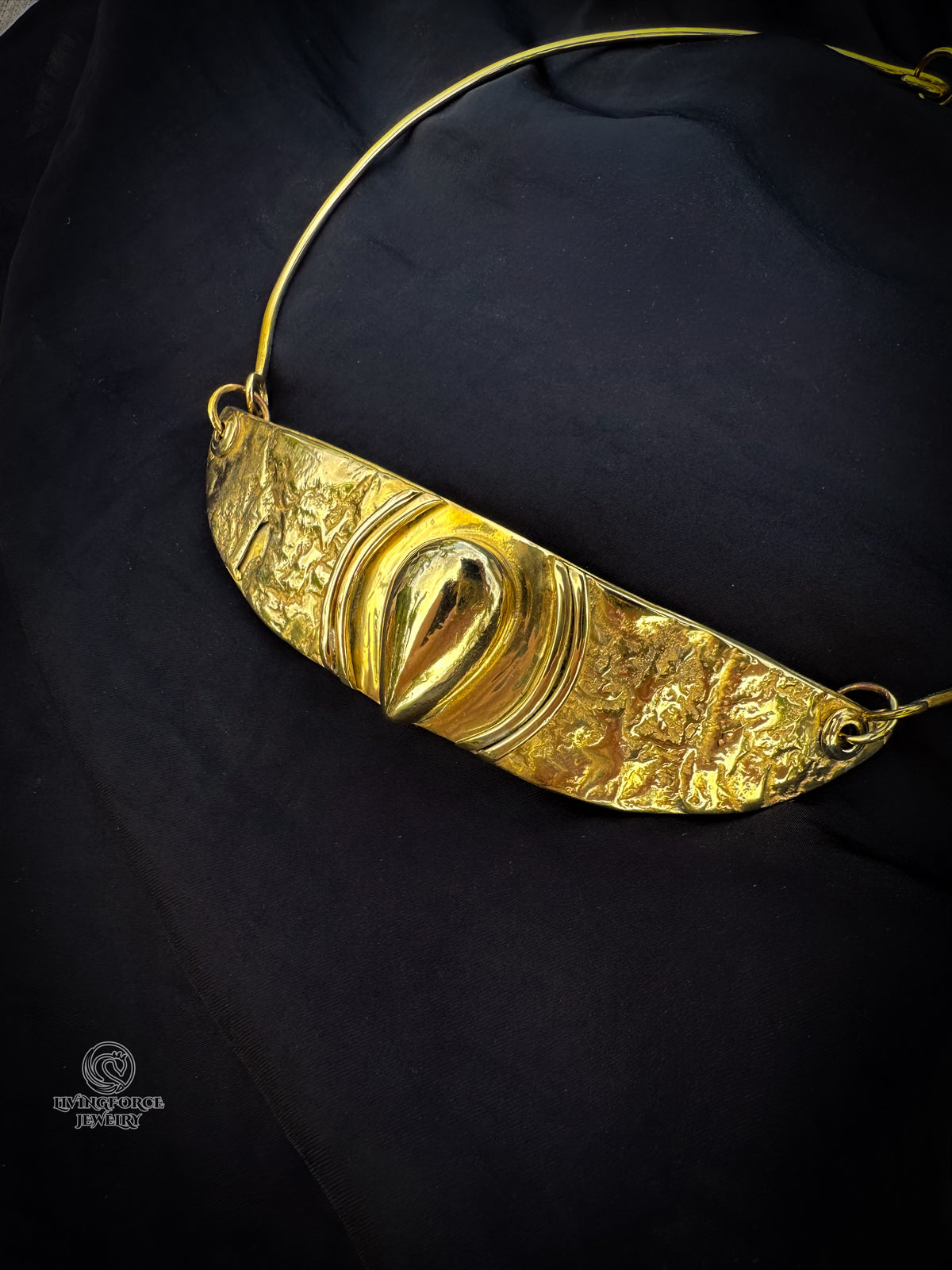 Molten Silence Brass Statement Collar Necklace