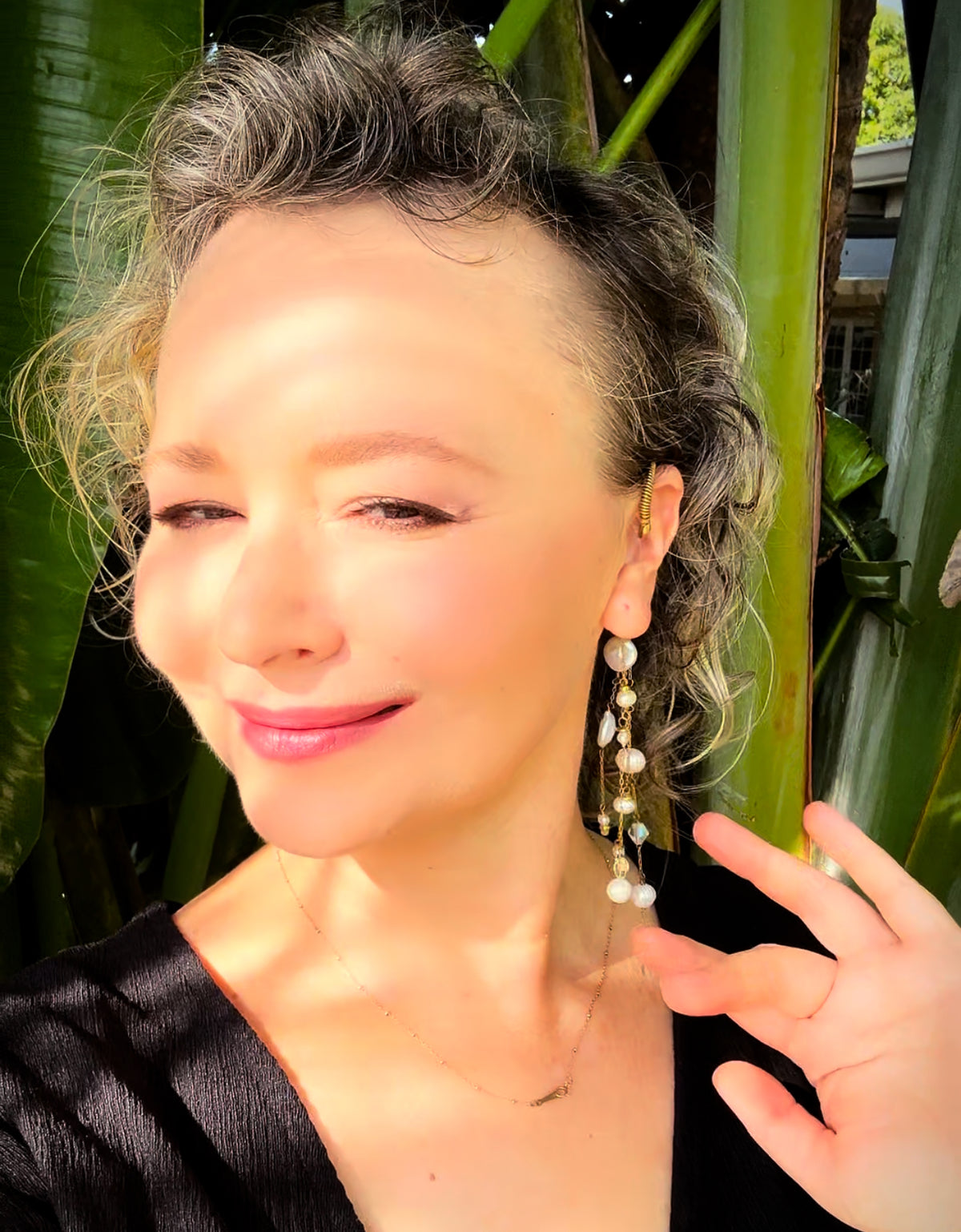 Pearl Rain - Long Pearl Ear Cuff