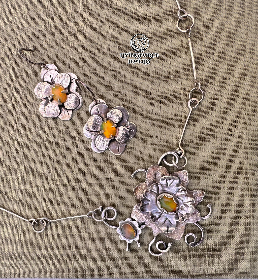 Bloomfire Opal Earrings