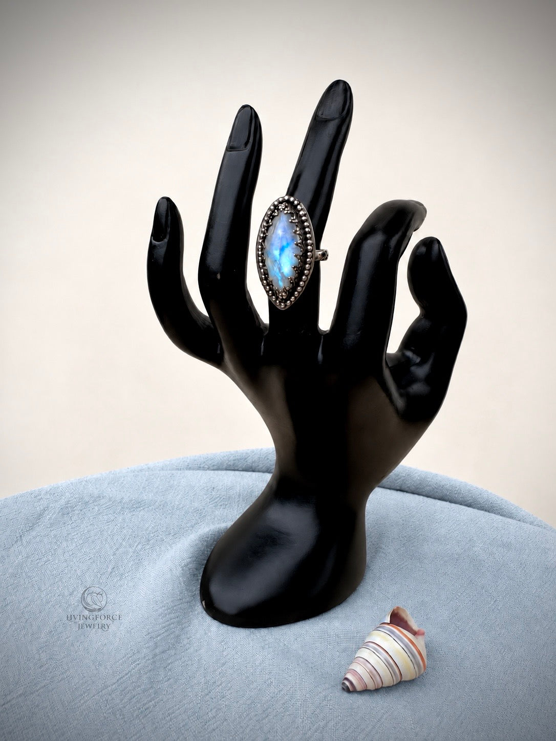 Moon Tide Moonstone Ring in Sterling Silver