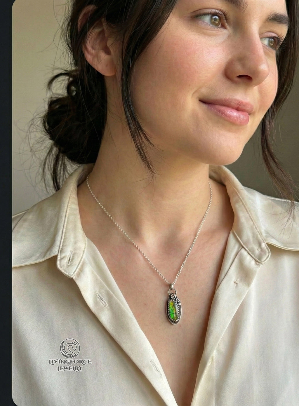 Light Keeper Talisman— Ammolite in Sterling Silver