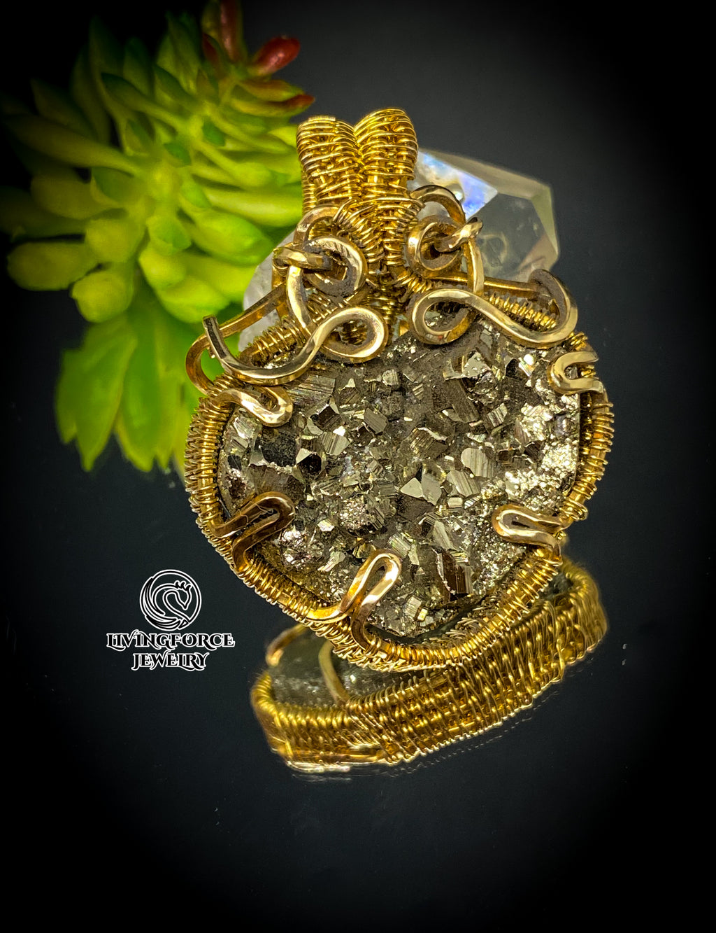 Ziva Talisman- Purite in Golden Brass