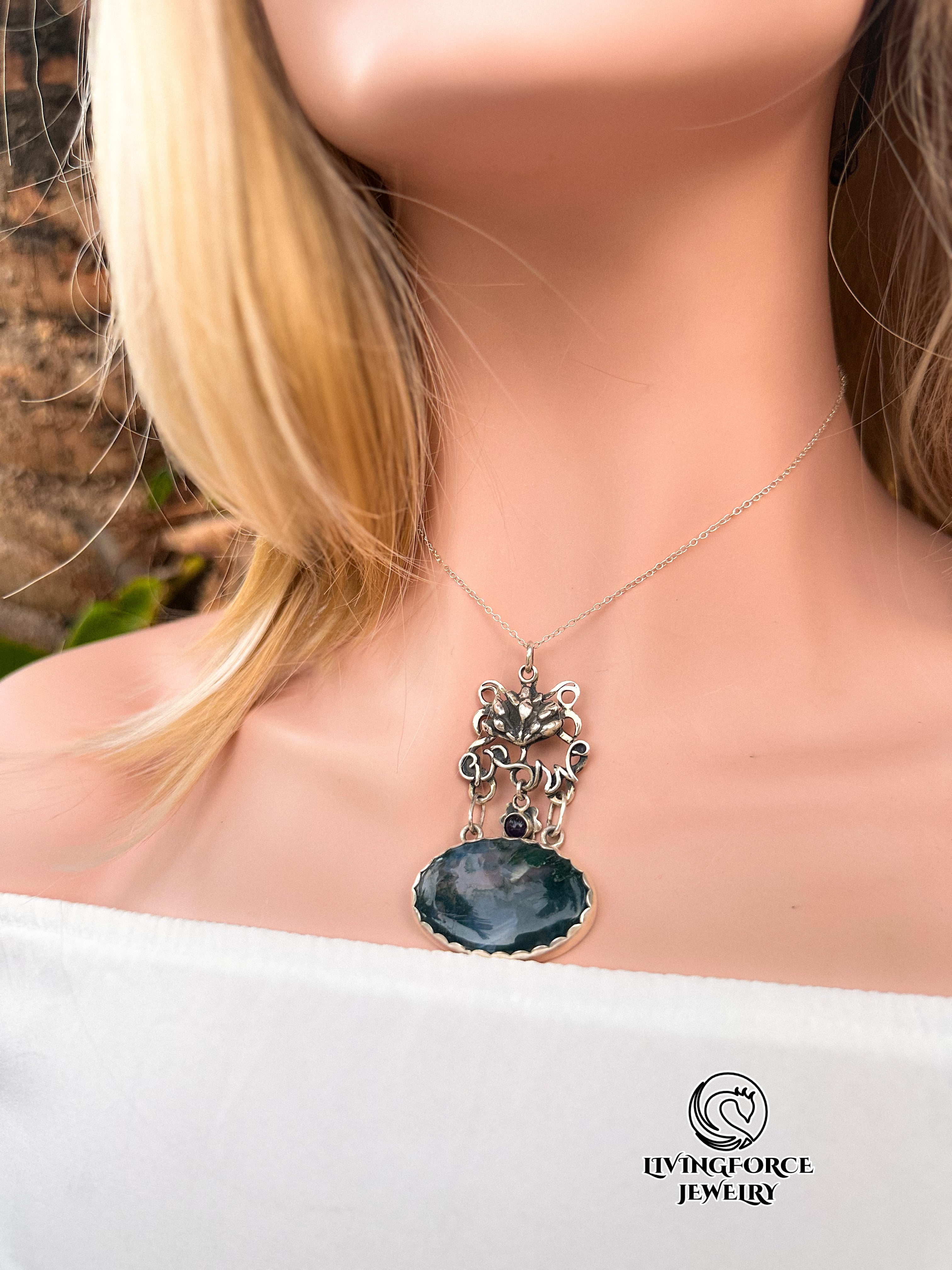 Spirit of Growth — Moss Agate & Amethyst Talisman