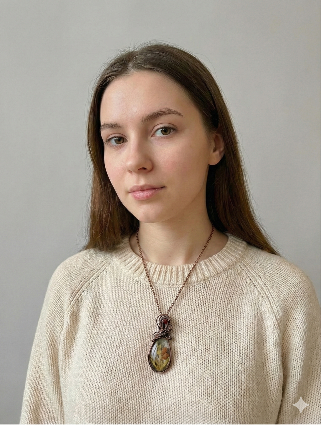 Yule Talisman, Epoxy Resin & Ruby Pendant