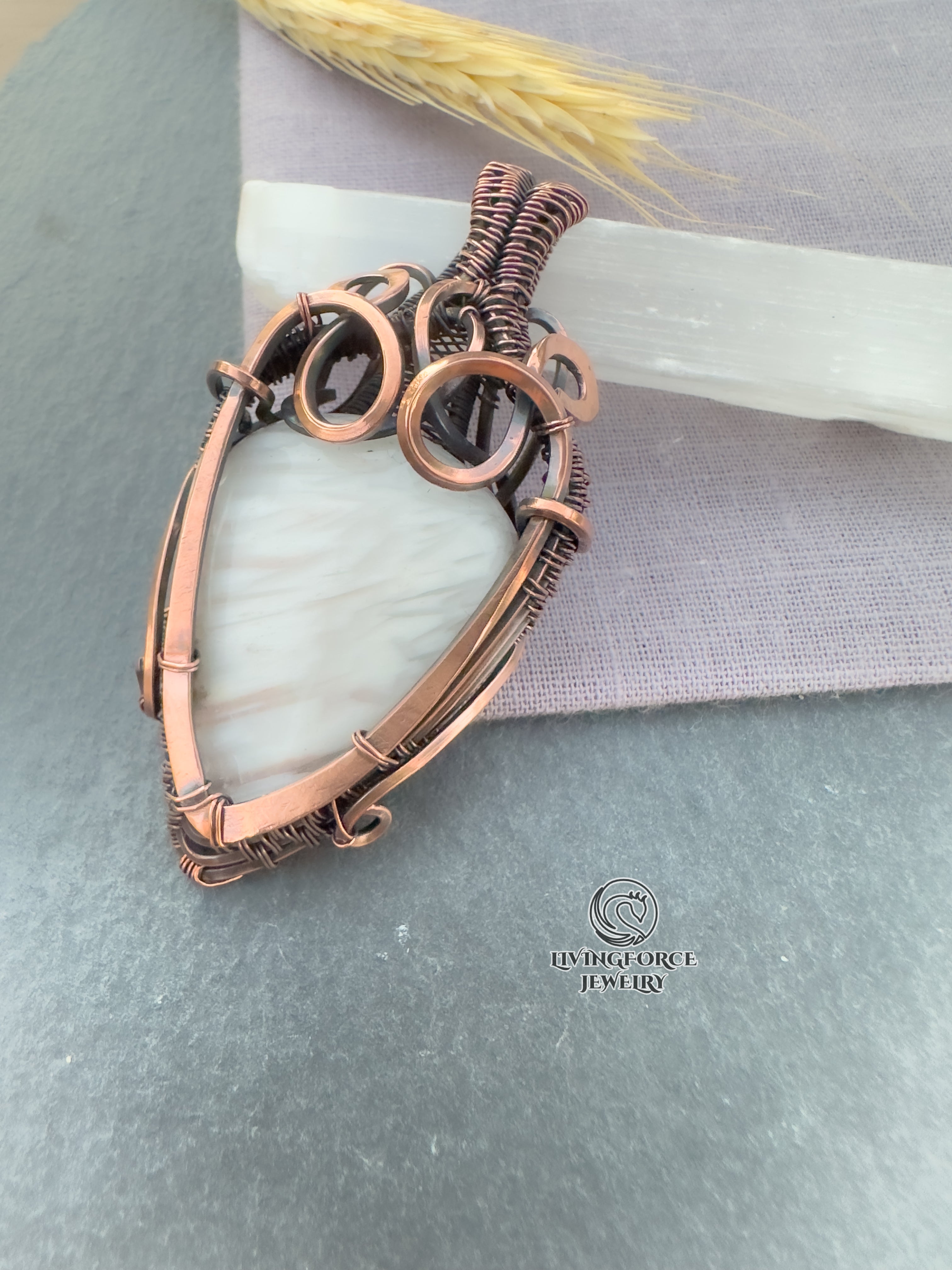 Dayaa Talisman, Scolesite in Copper