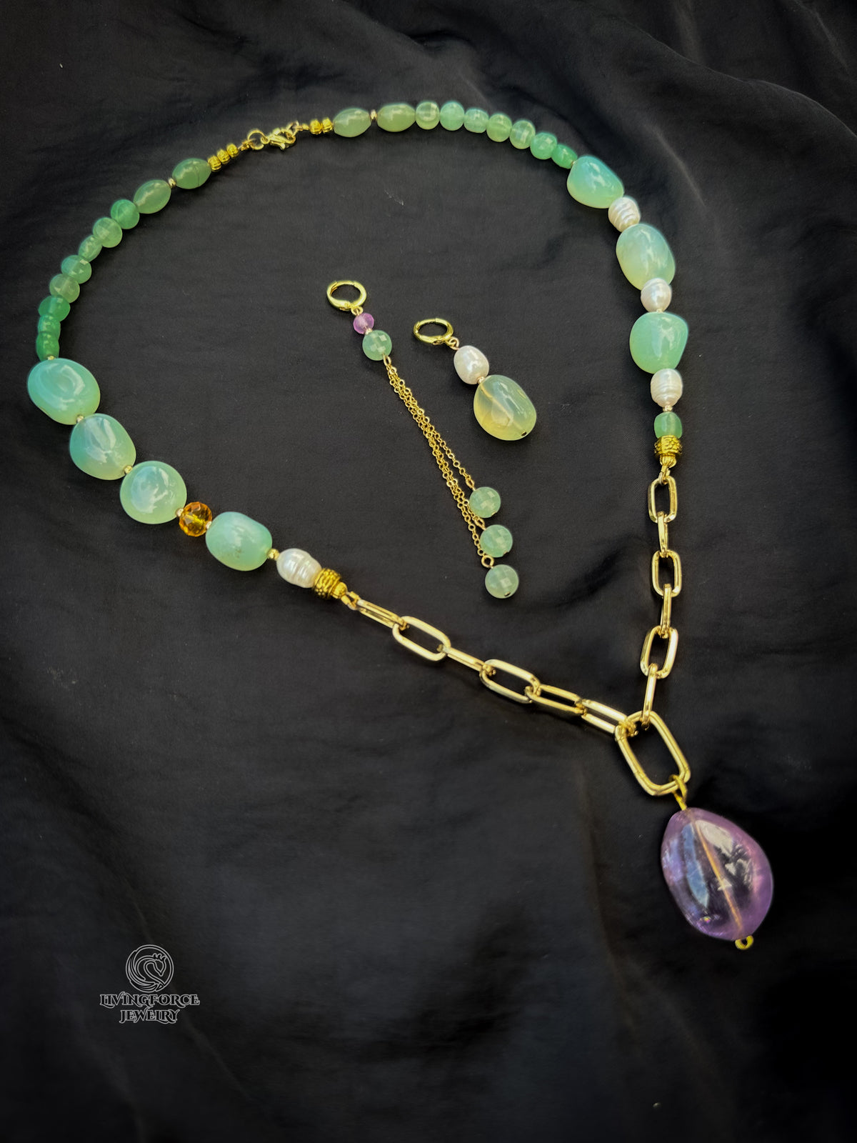 Lagoon Dreams One-of-a-Kind Necklace and Earrings Set