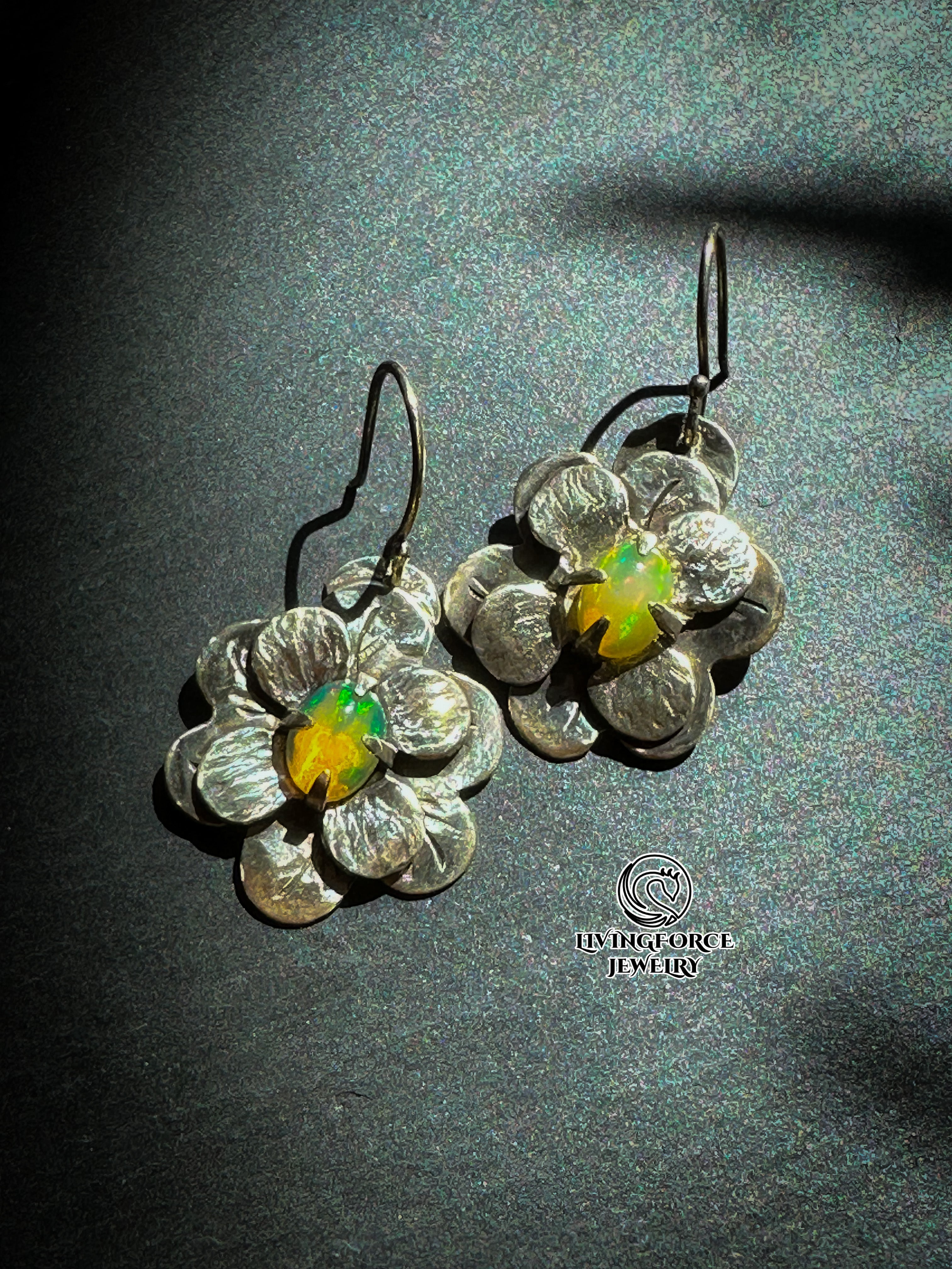 Bloomfire Opal Earrings