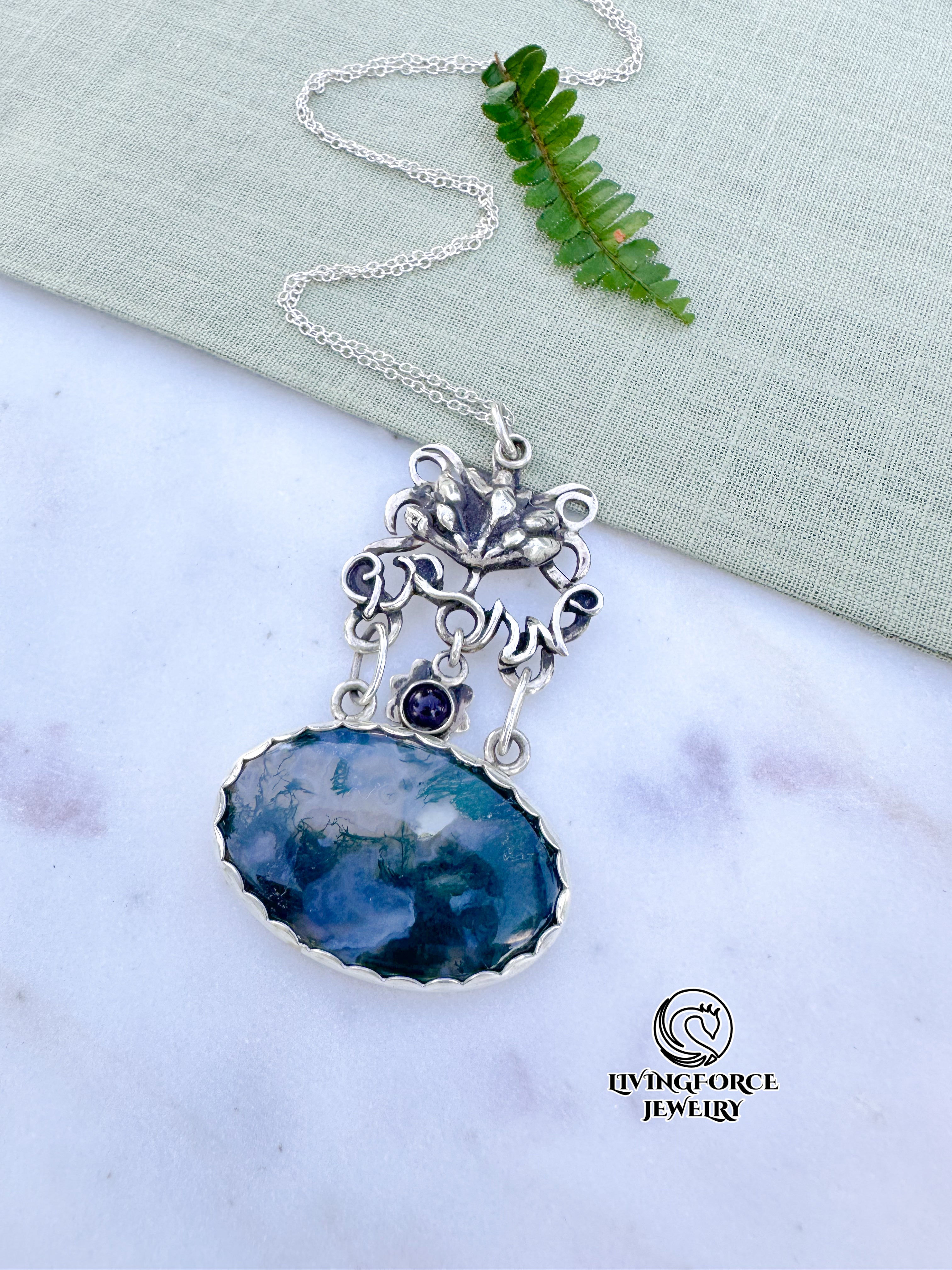Spirit of Growth — Moss Agate & Amethyst Talisman