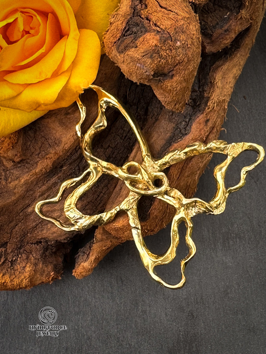The Butterfly Jewel — Solid Brass | Handcast Scarf Jewel for The Butterfly Silk Scarf